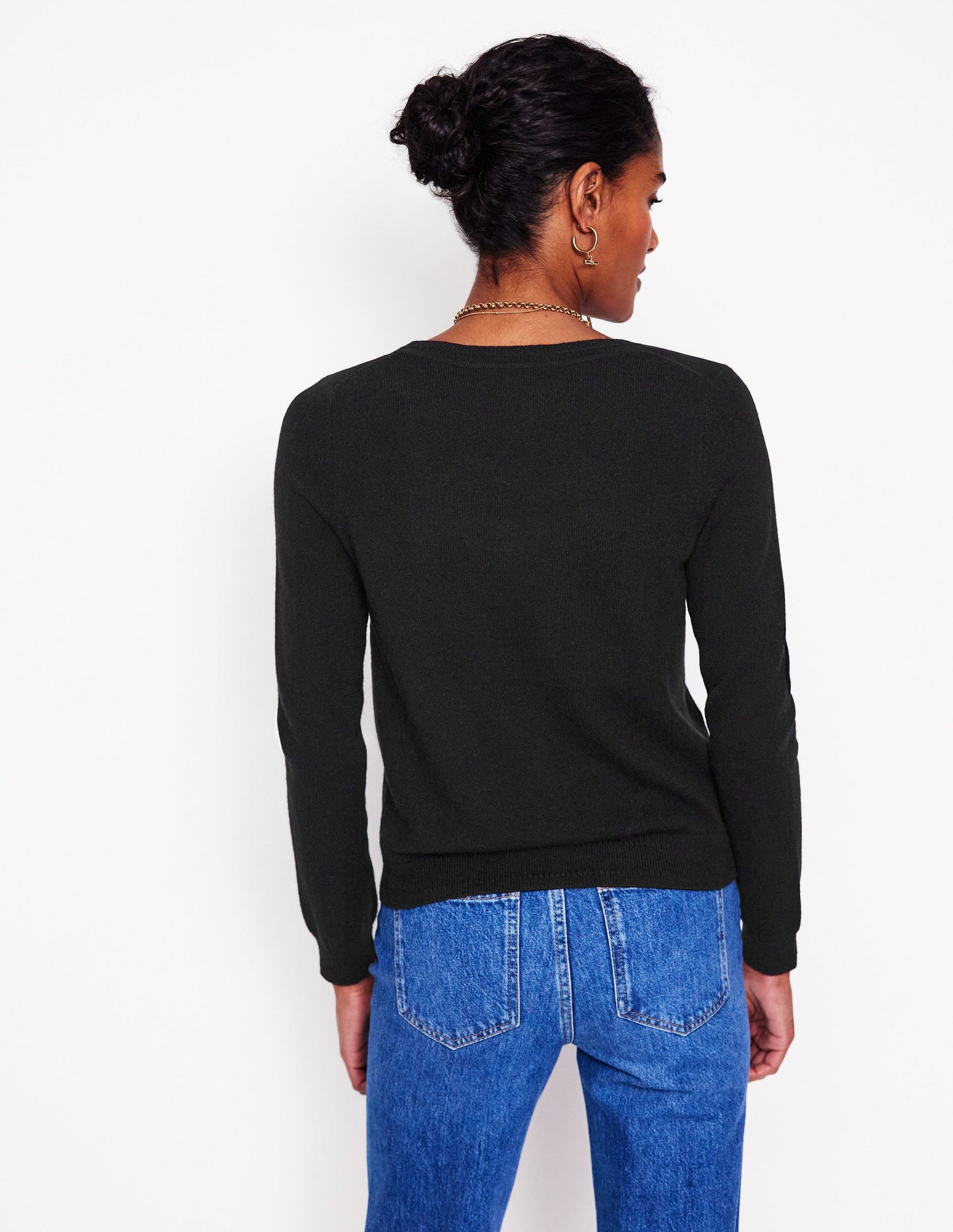 Eva Cashmere V-neck Jumper-Black