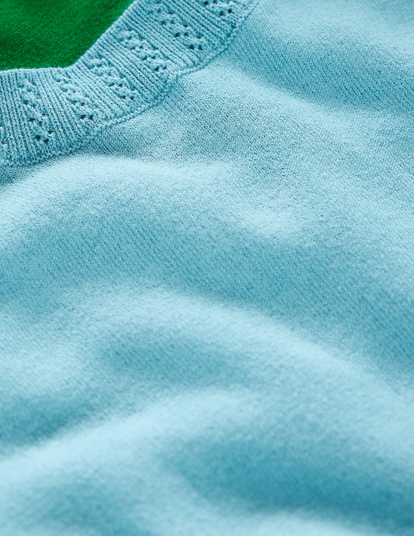 Emilia Baumwoll-T-Shirt mit Rundhalsausschnitt-Entenei-Blau/Smaragdgrün