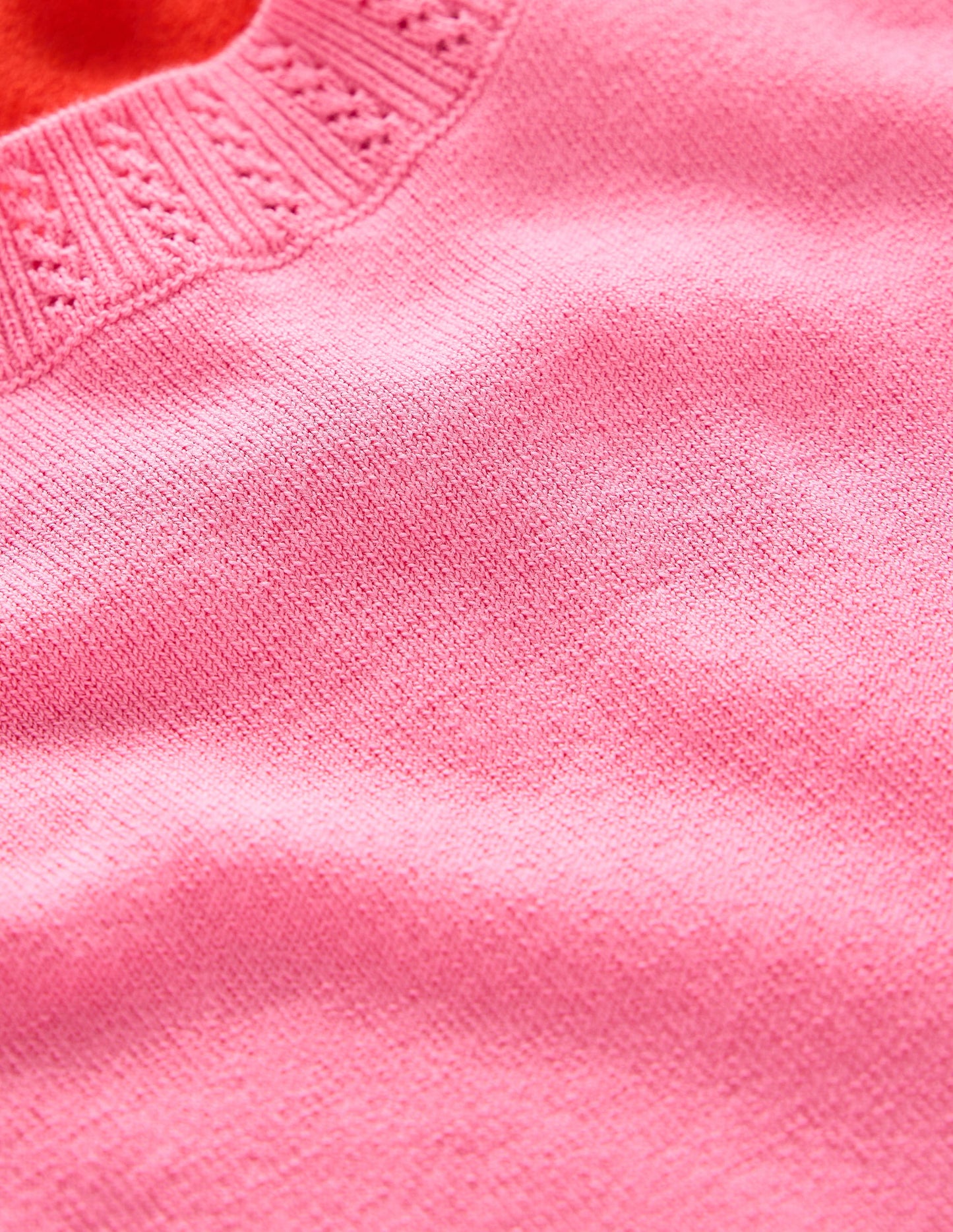Emilia Baumwoll-T-Shirt mit Rundhalsausschnitt-Pink/Knallrot