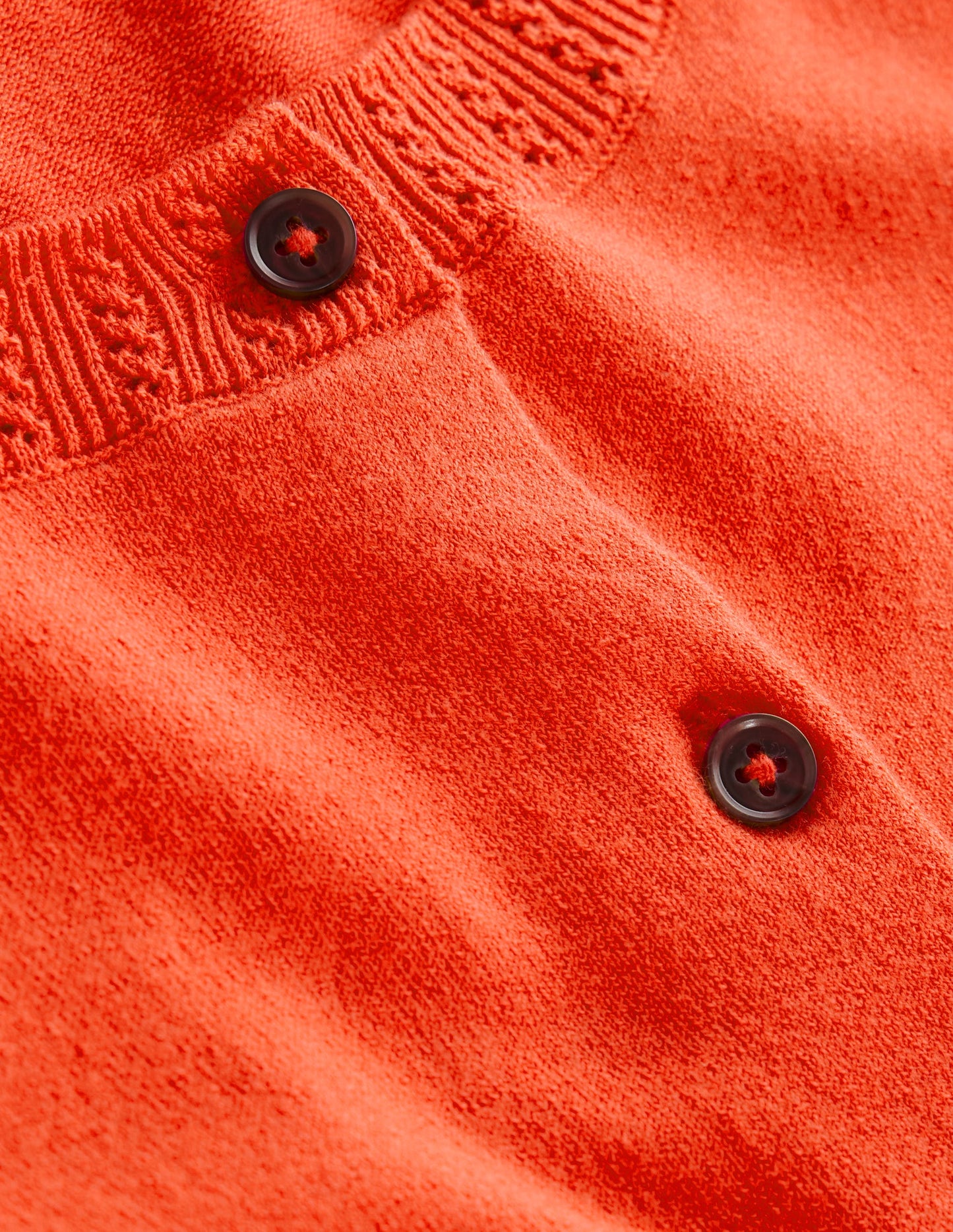 Emilia Baumwollstrickjacke mit Rundhalsausschnitt-Mandarinenorange