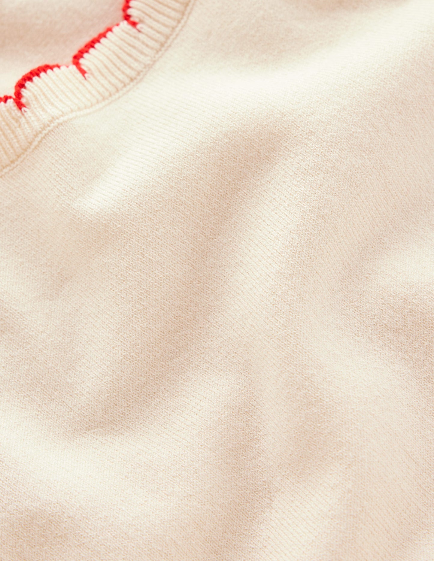 Pru Pullover mit Muschelsaum-Warmes Naturweiß