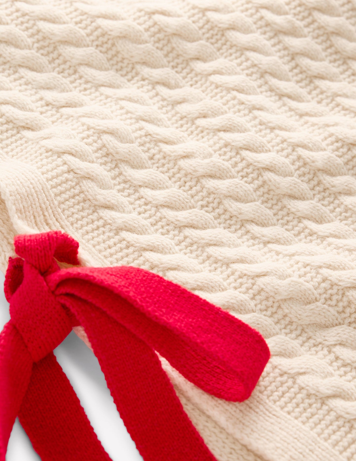 Tunique en maille de laine torsadée-Ivoire chaud