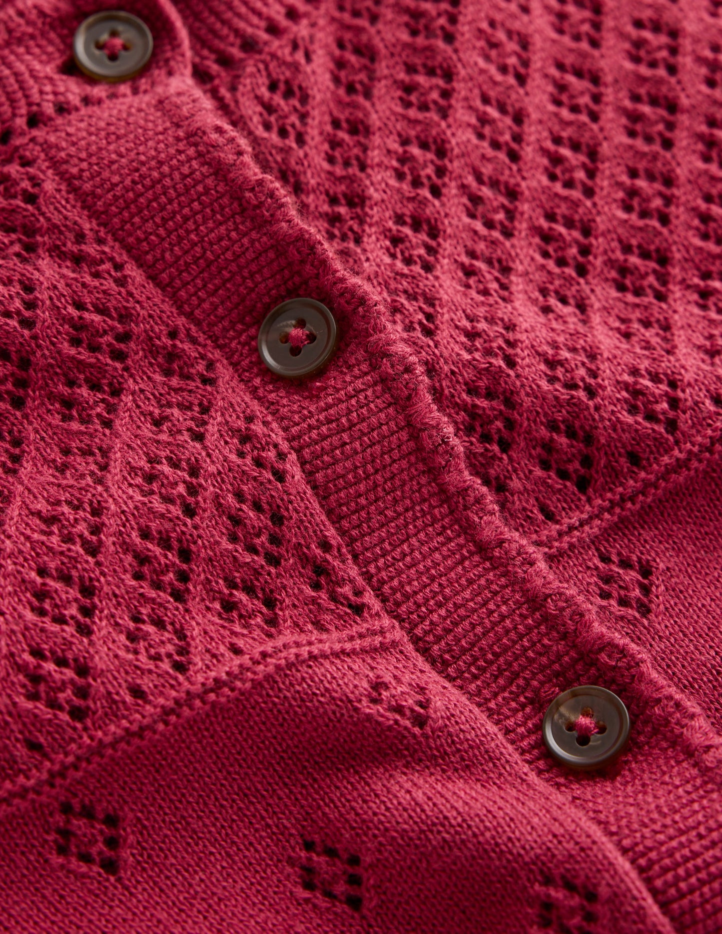 Cardigan Rosalie en pointelle-Rouge terre cuite