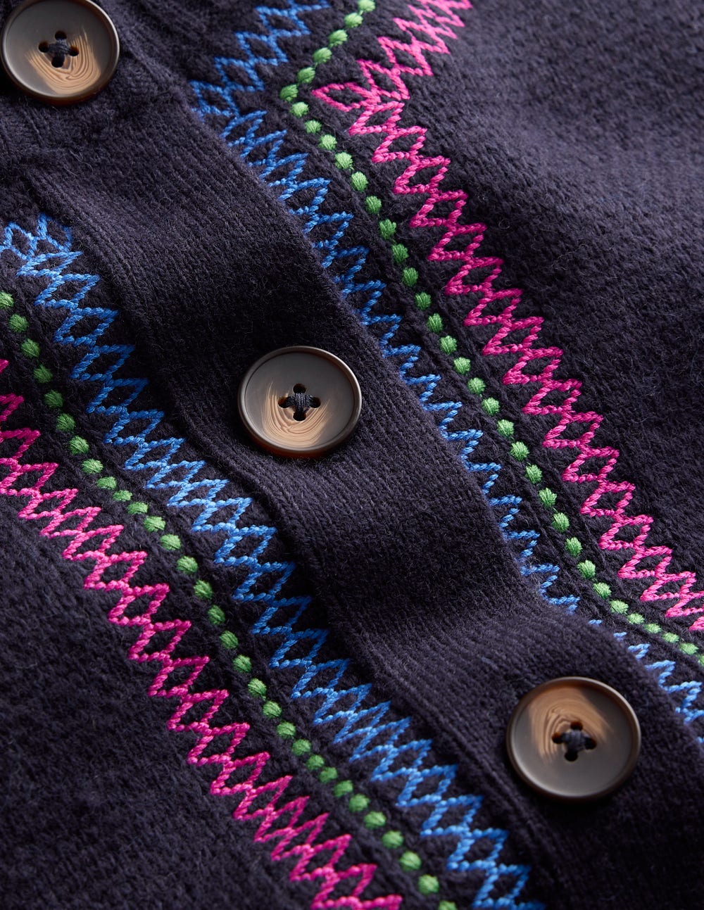 Abi Jacquard-Strickjacke-Marineblau, Tiger