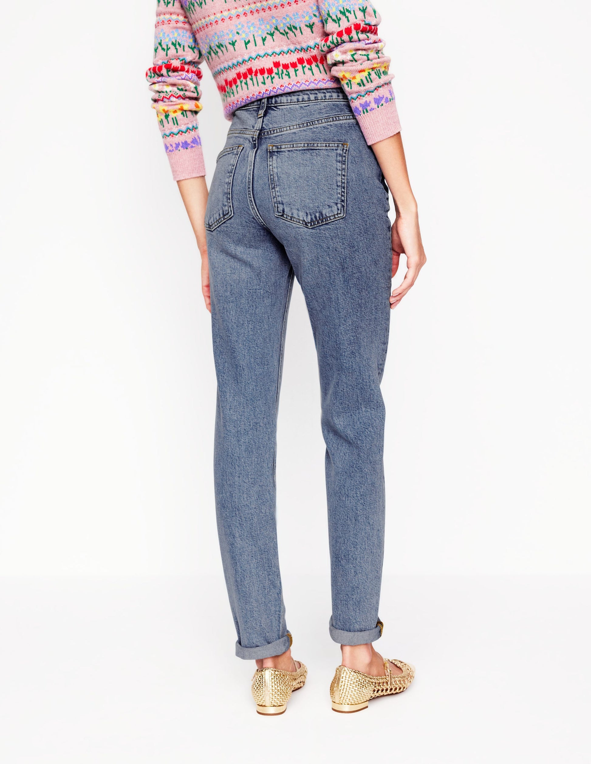 Girlfriend-Jeans-Ausgeblichene Optik-6