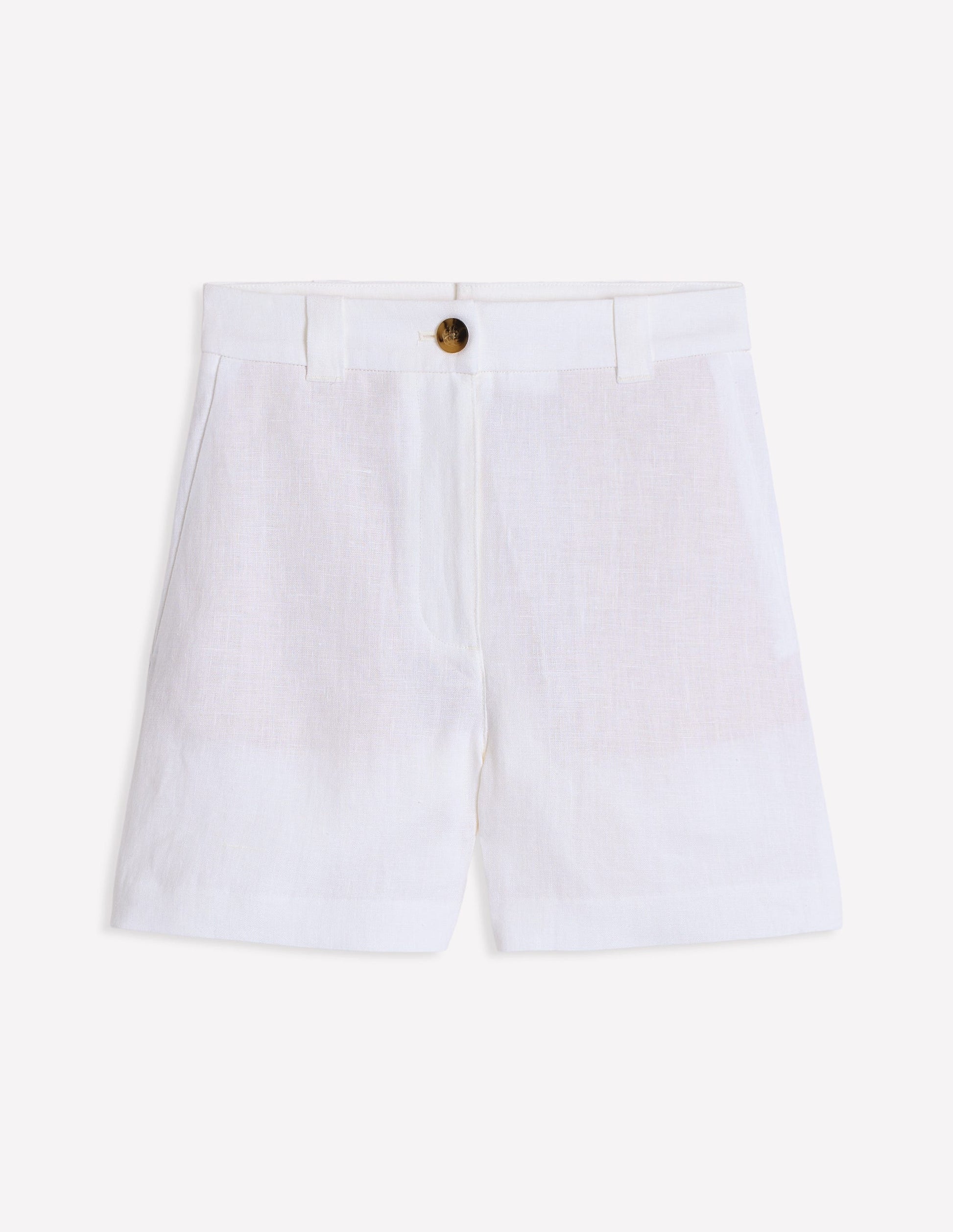 Westbourne Linen Shorts-White-6