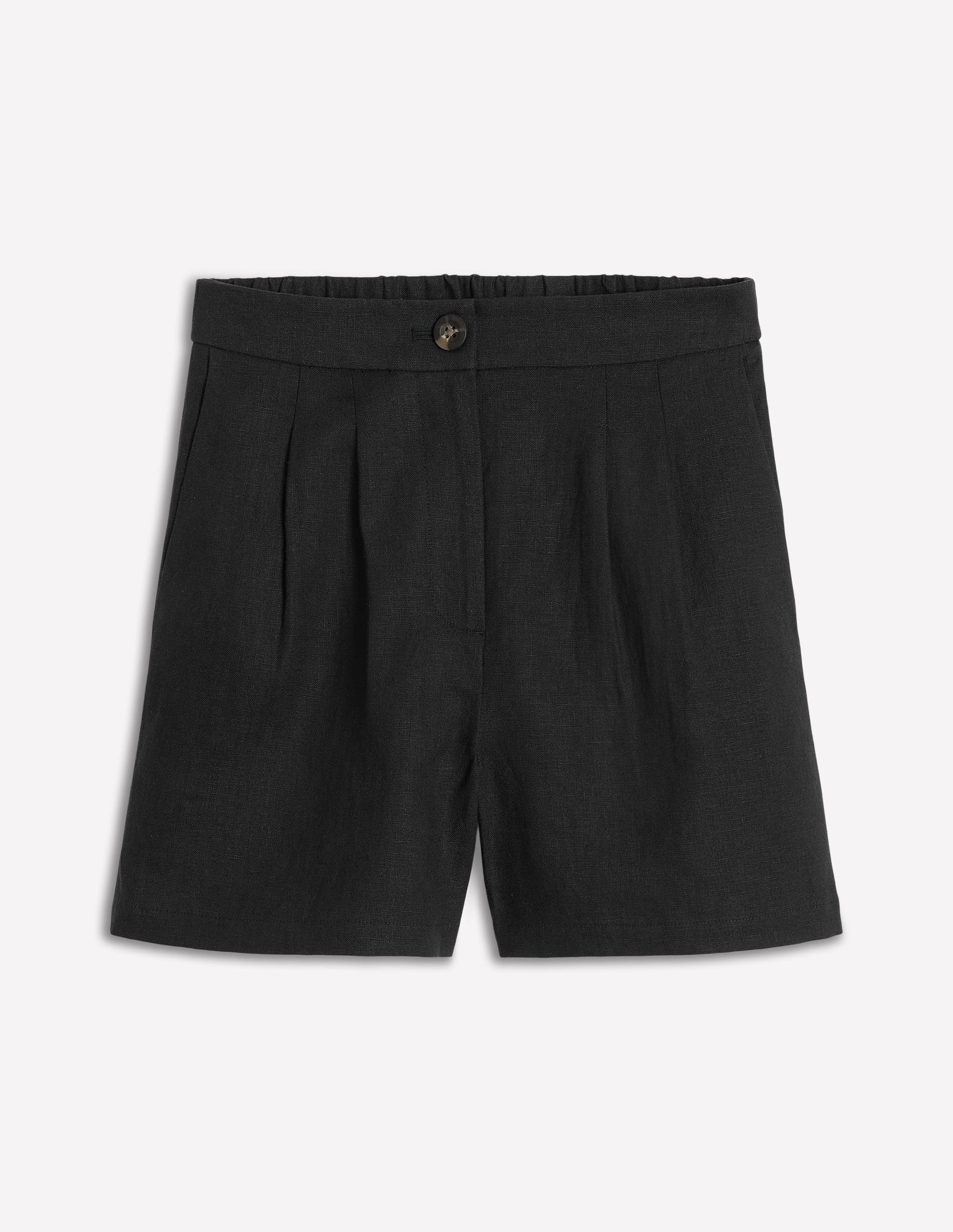 Dulwich Leinen-Shorts-Schwarz-5