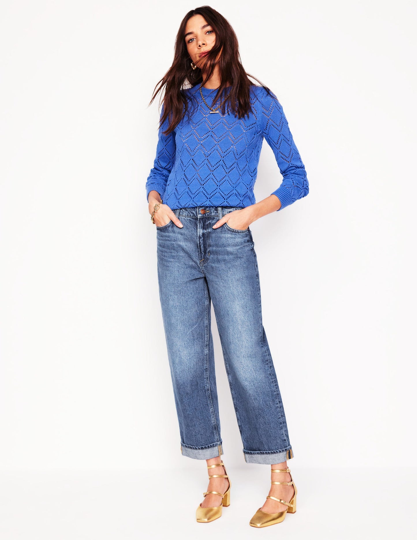 Lockere Jeans mit mittlerer Leibhöhe-Mittlerer Jahrgang
