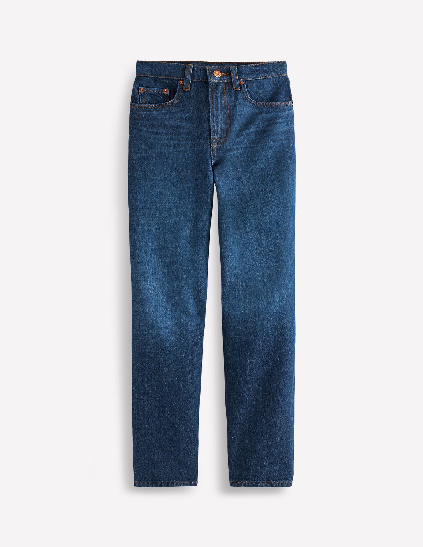 Jeans mit hohem Bund und geradem Bein-Indigo Waschung