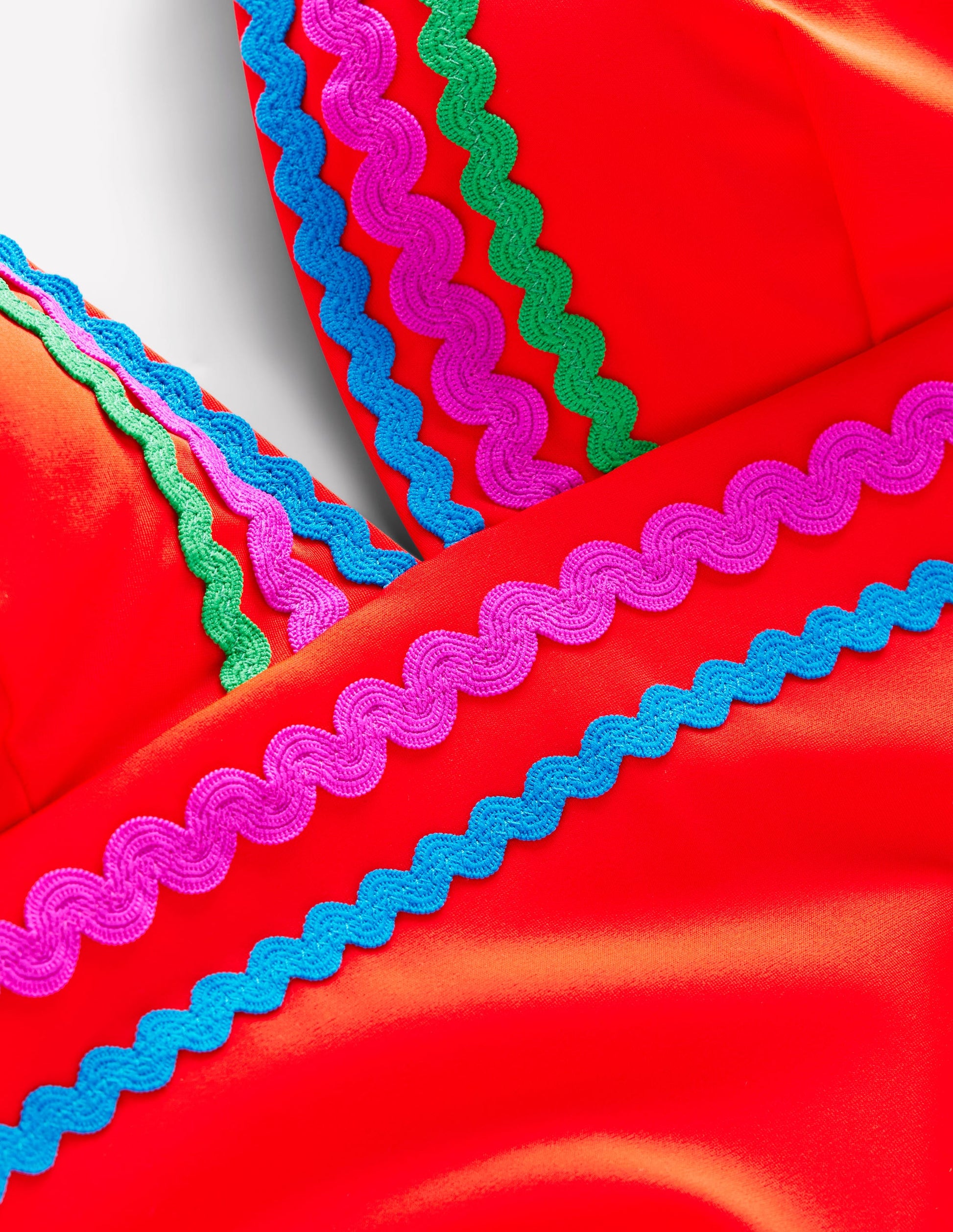 Maillot de bain col V Porto-Zigzag rouge feu-6