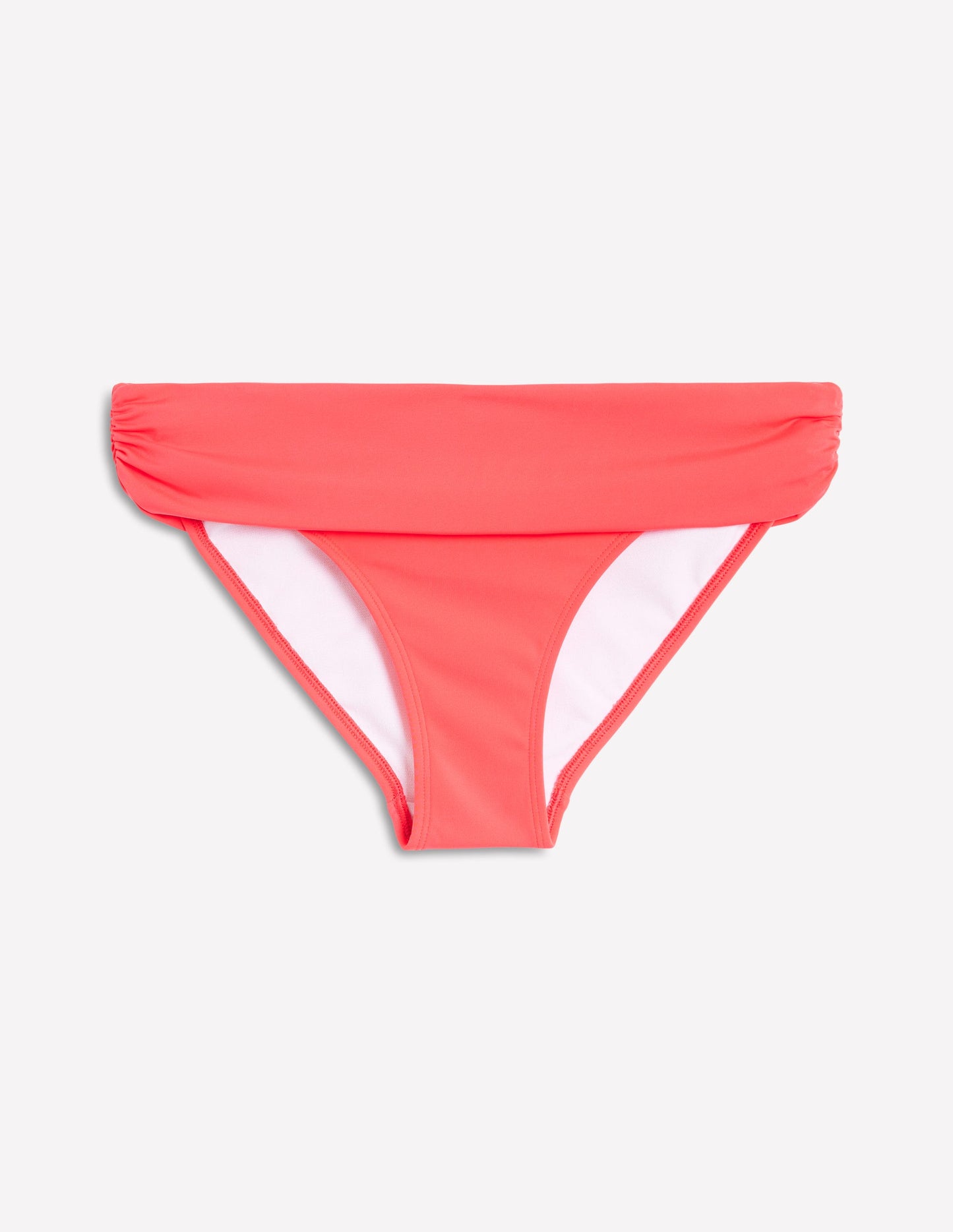 Klassische Bikinihose mit umgeschlagenem Bund-Intensives Korallenrot