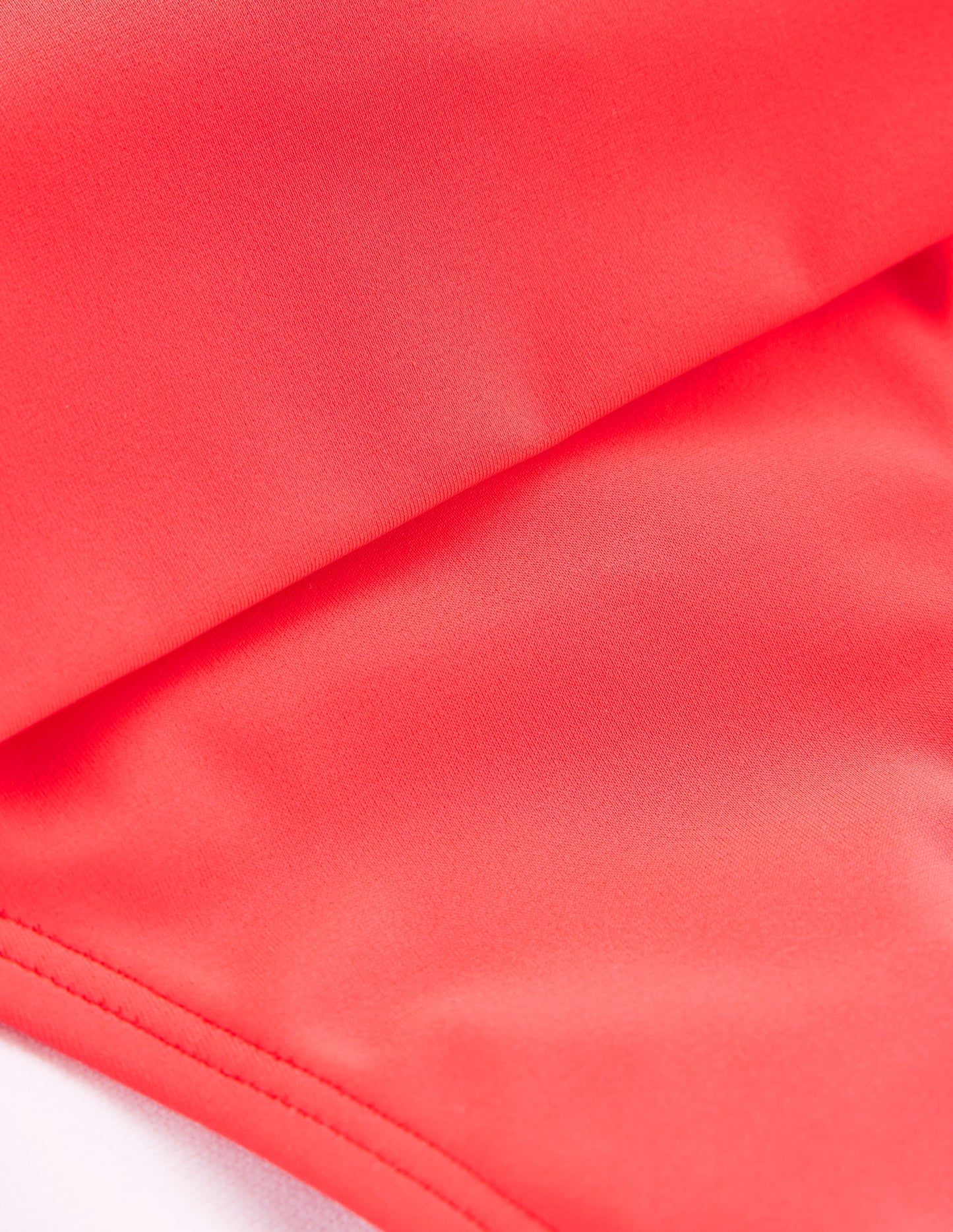 Klassische Bikinihose mit umgeschlagenem Bund-Intensives Korallenrot