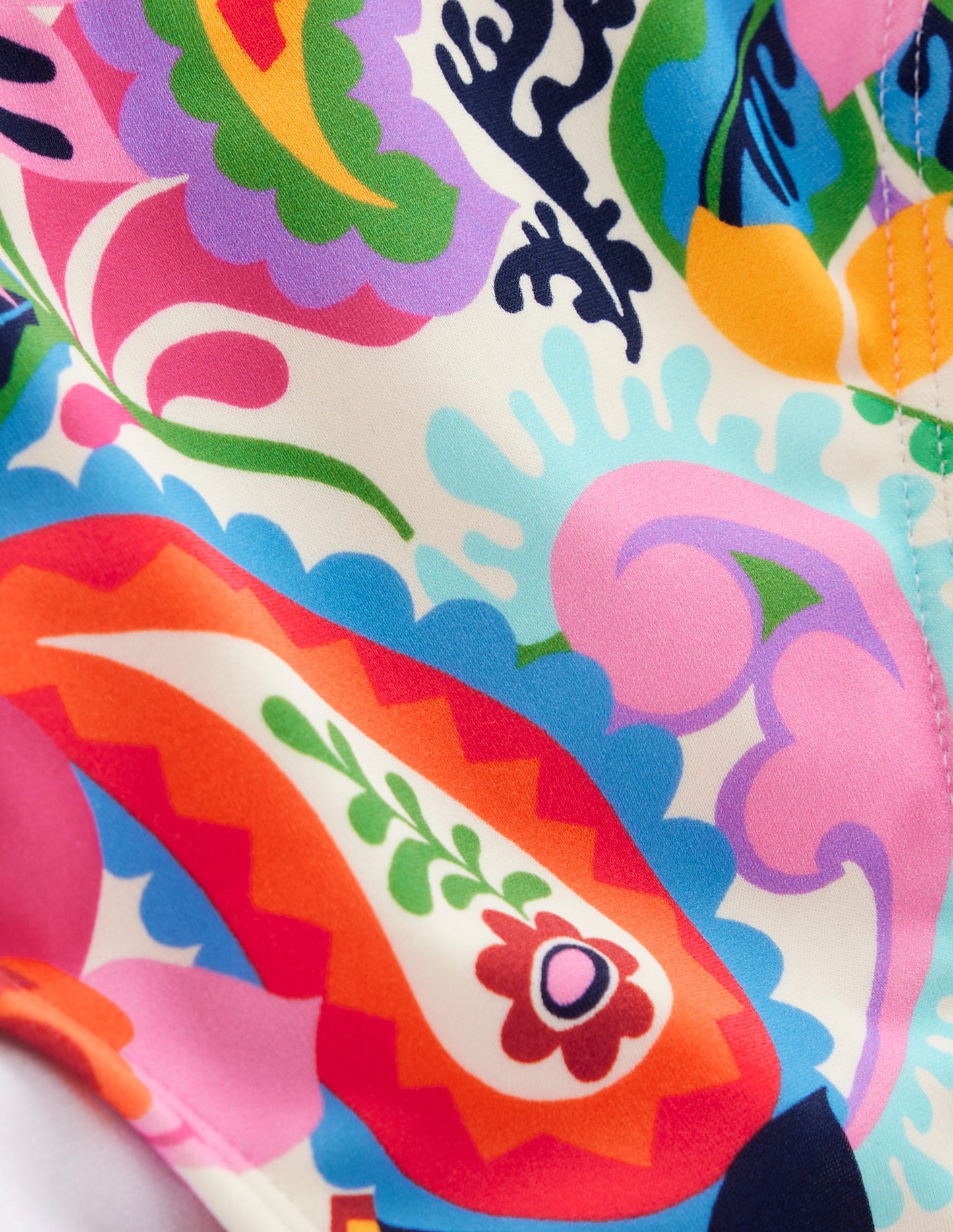 Symi Bikinihose zum Binden-Naturweiß, Botanik-Paisley