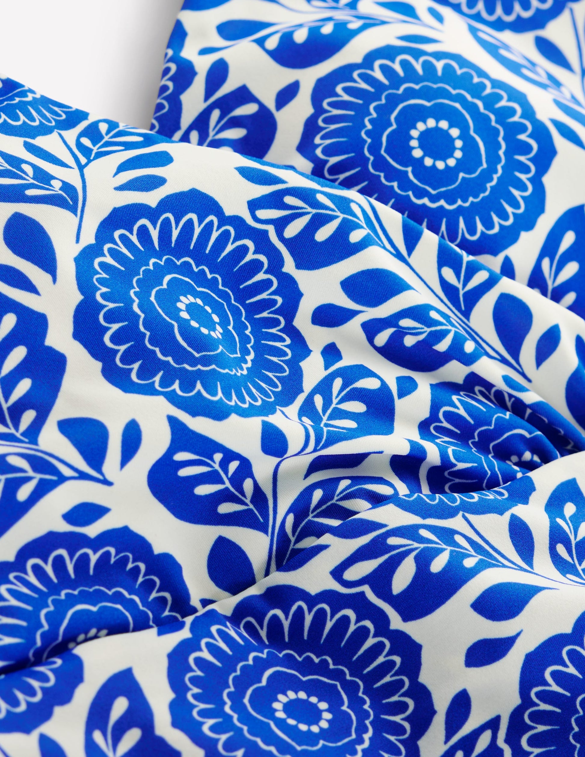 Levanzo Neckholder-Badeanzug-Blauer Dahlienstempel-6