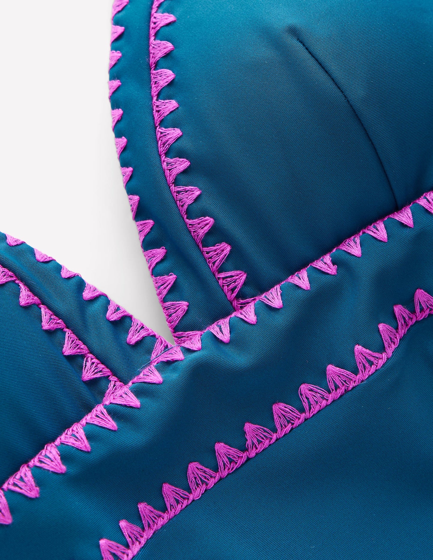 Kasos Badeanzug mit V-Ausschnitt zum Binden-Ozean, Kräftiges Fuchsia