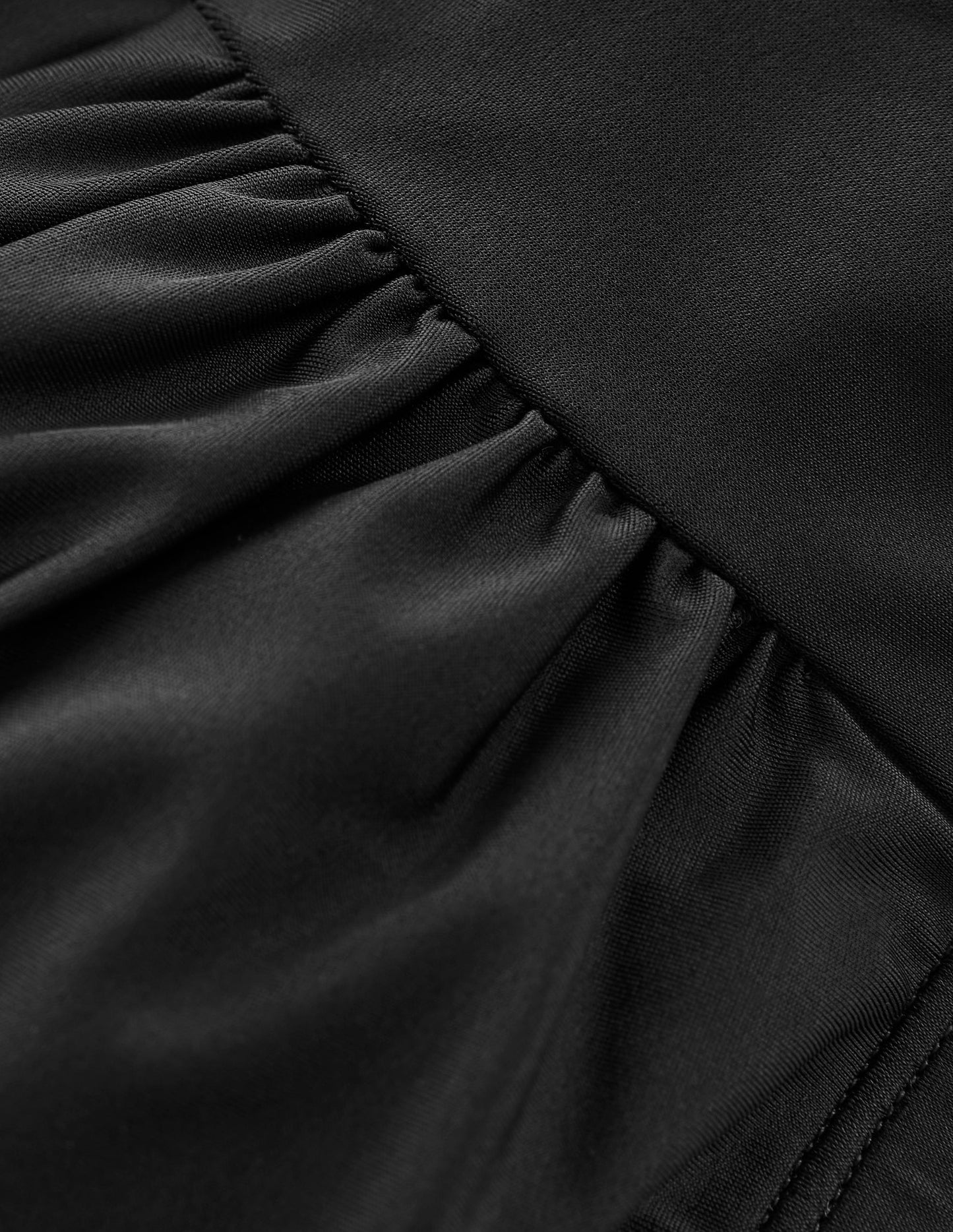 Haut de bikini froncé Kythira-Noir