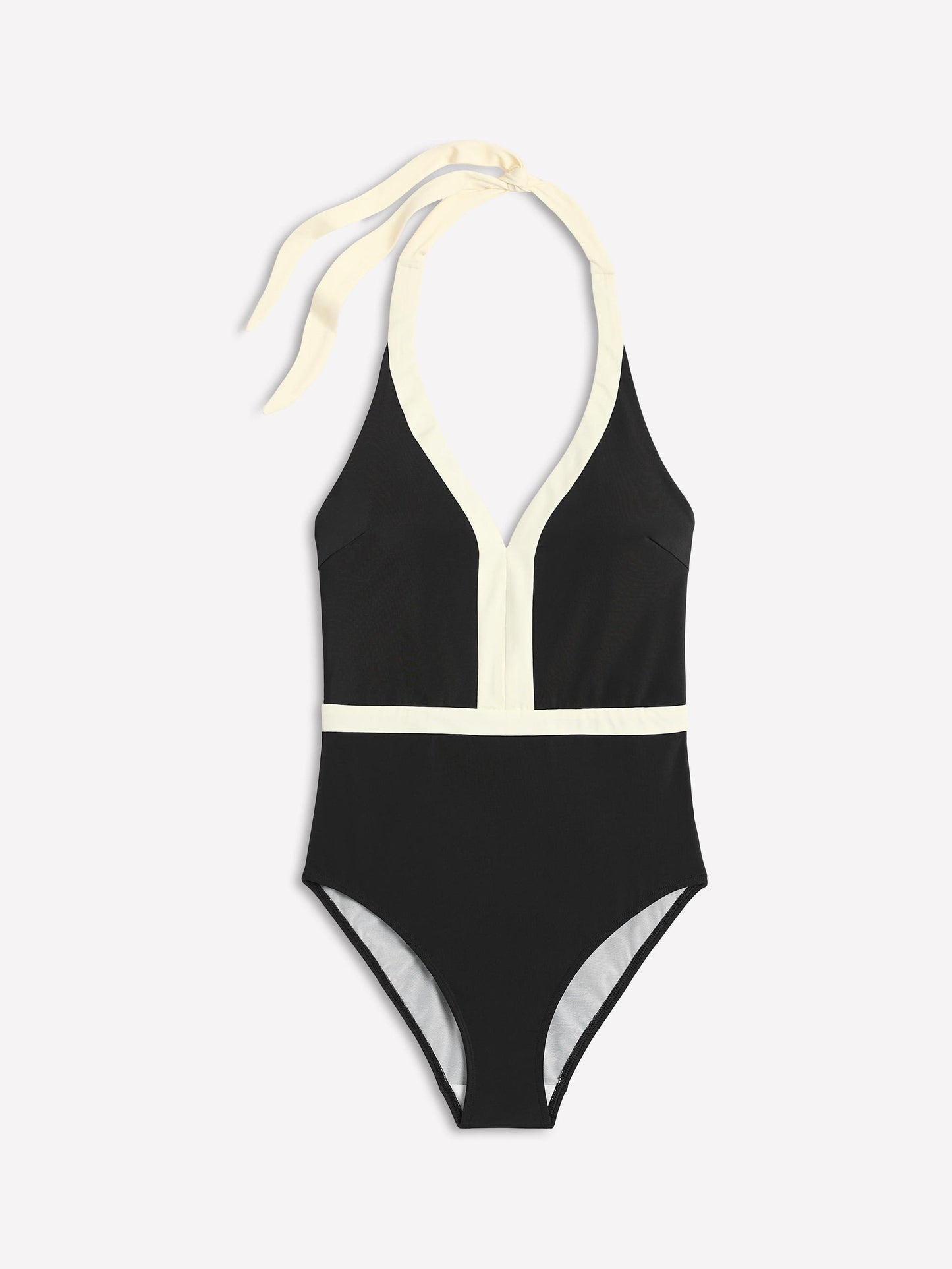 Maillot de bain Ios à empiècement en V-Noir