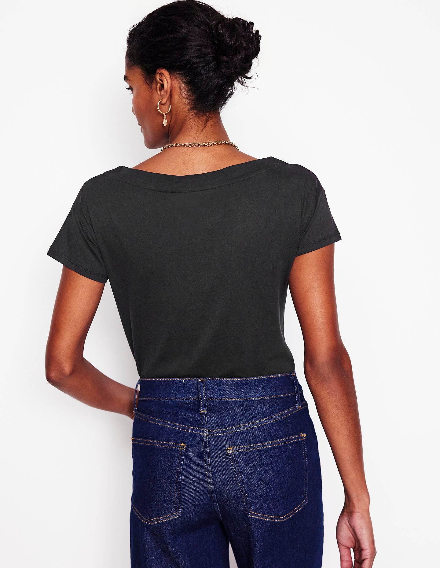 Supersoft Boat Neck T-Shirt-Black-3