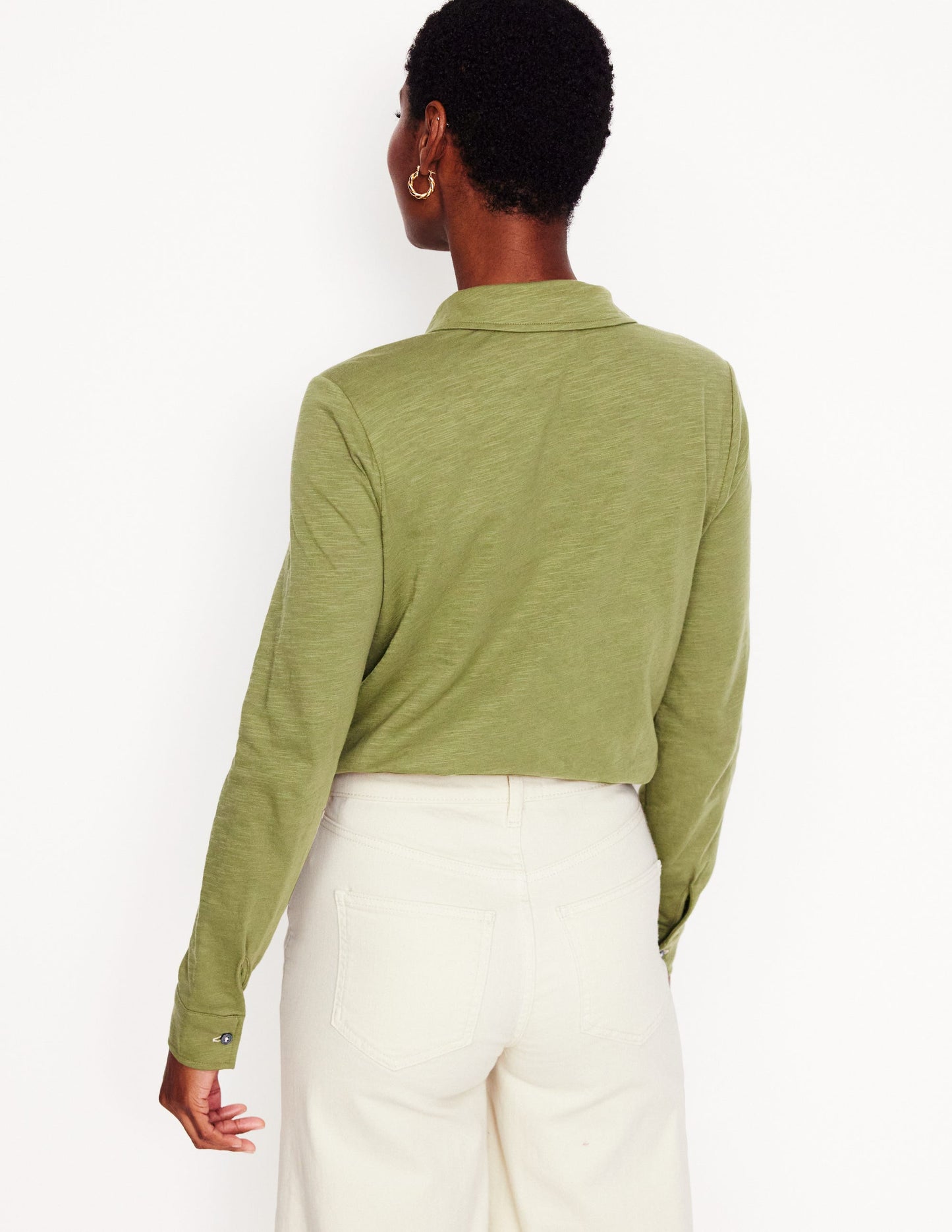 Amy Jersey-Hemd-Sanftes Olivgrün