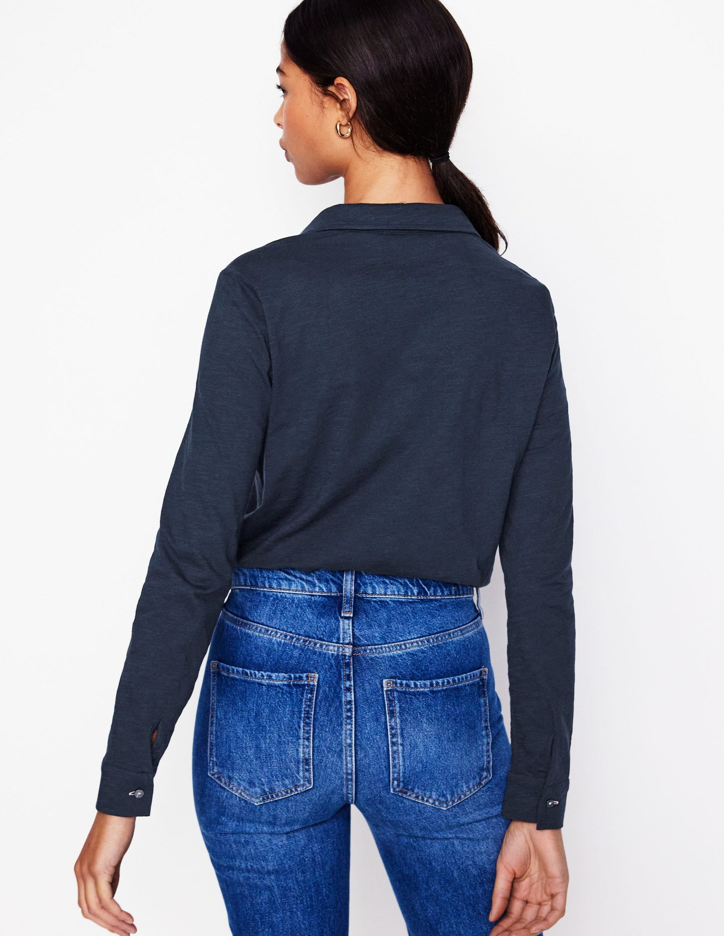Amy Jersey-Hemd-Marineblaue