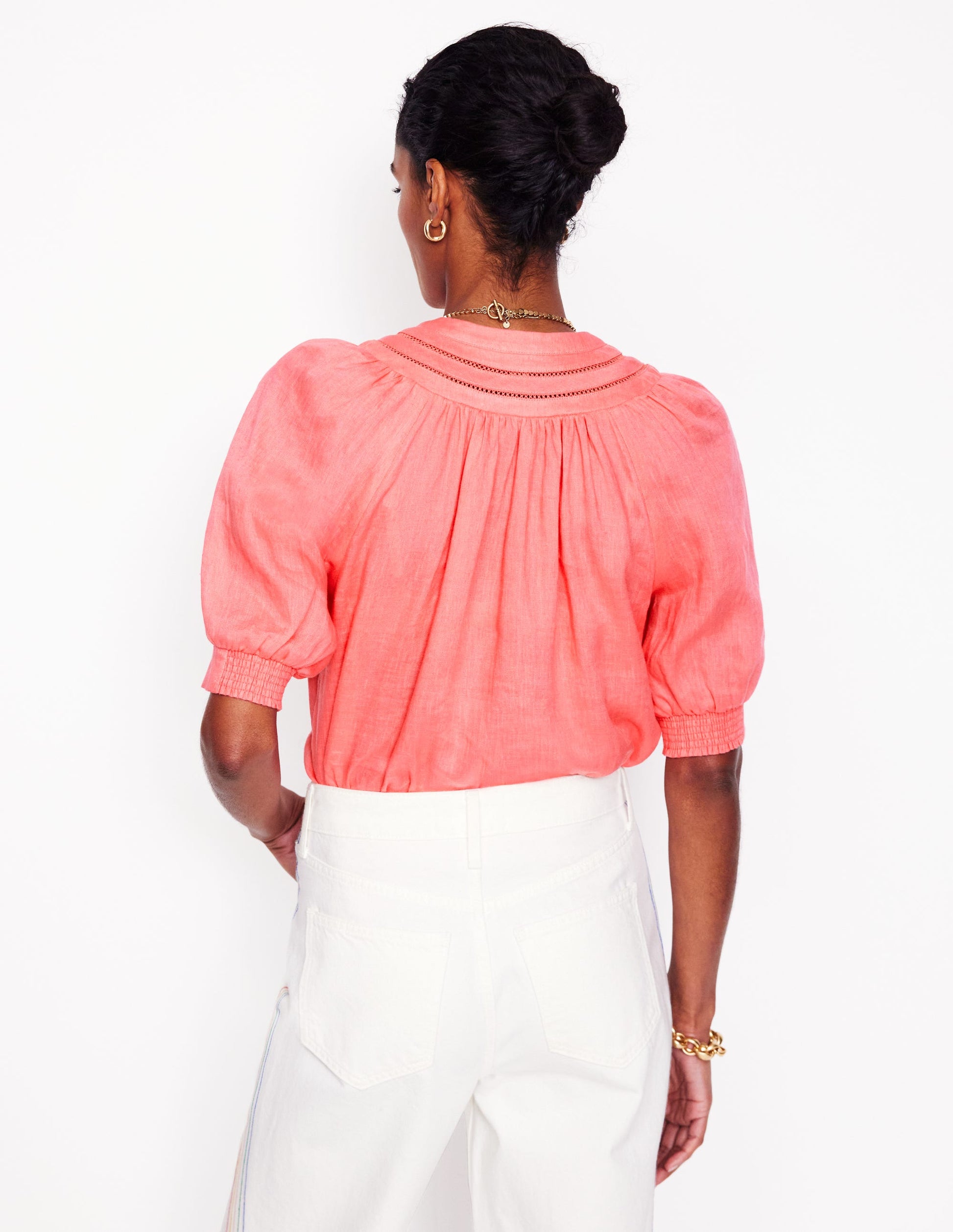 Bea Linen Top-Azealia Pink-3