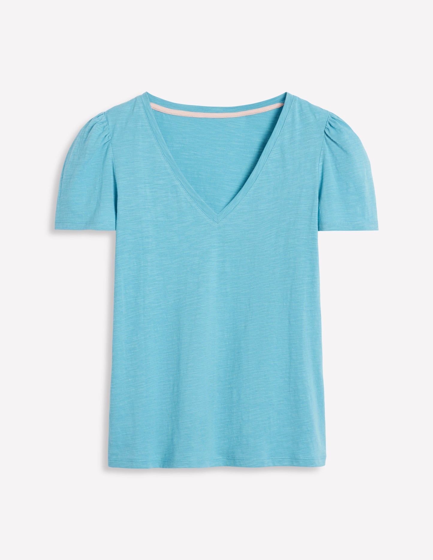 T-Shirt mit V-Ausschnitt-Denimblau, Wildblumenstrauß