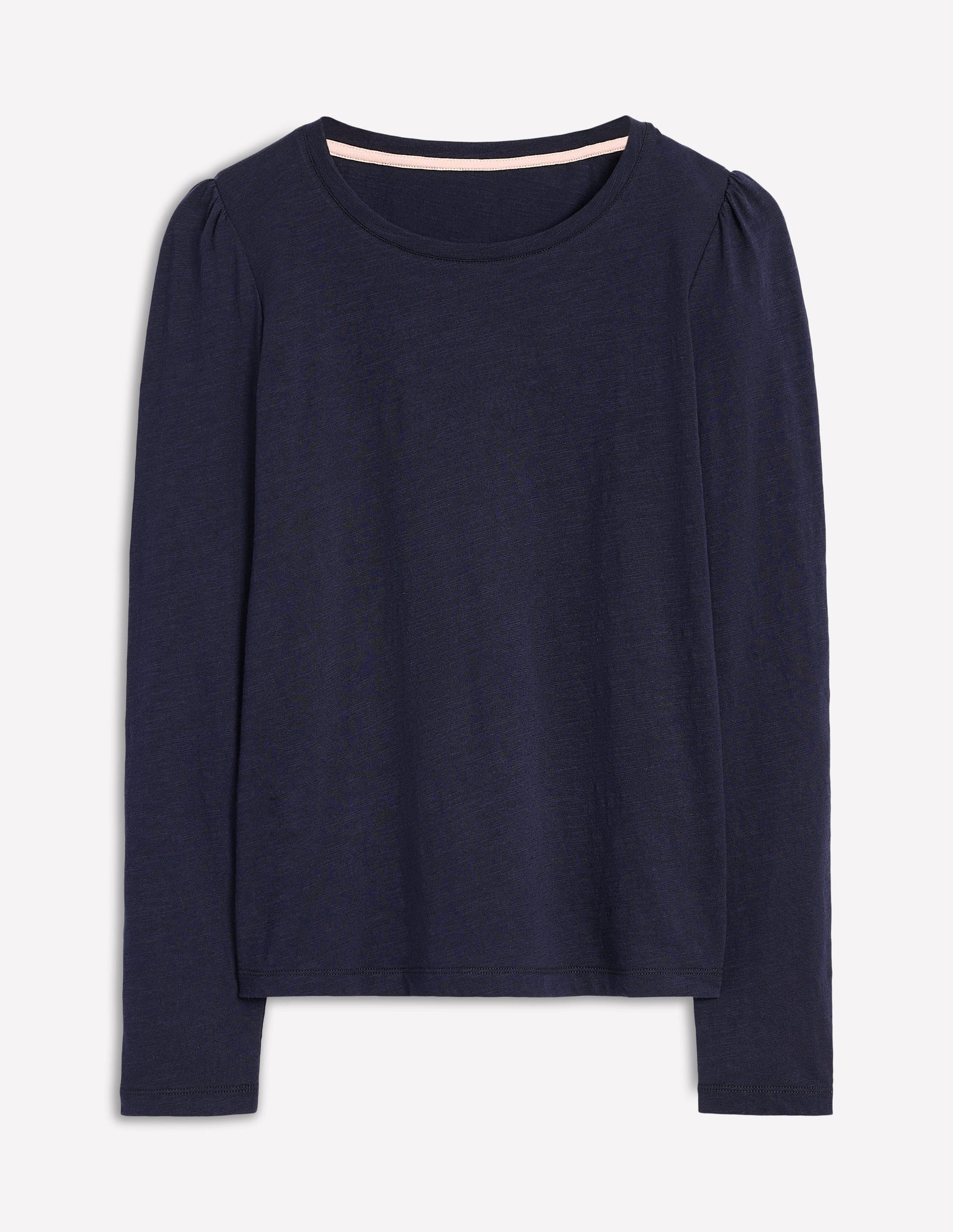 Cotton Crew Long Sleeve Top-Navy-6