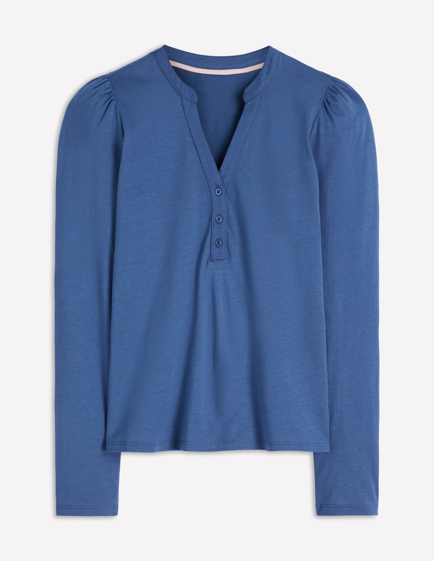 Supersoft Open Neck Henley-True Navy