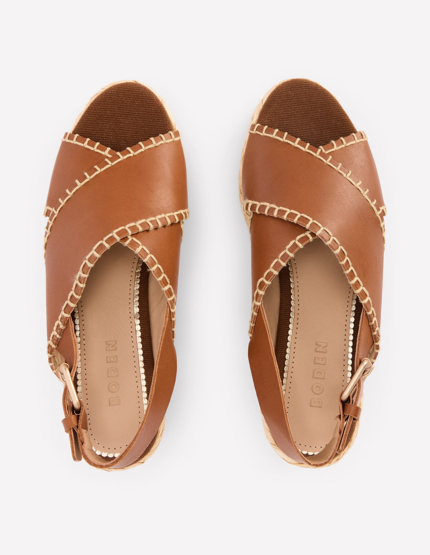 Espadrilles mit überkreuzten Riemen-Hellbraun