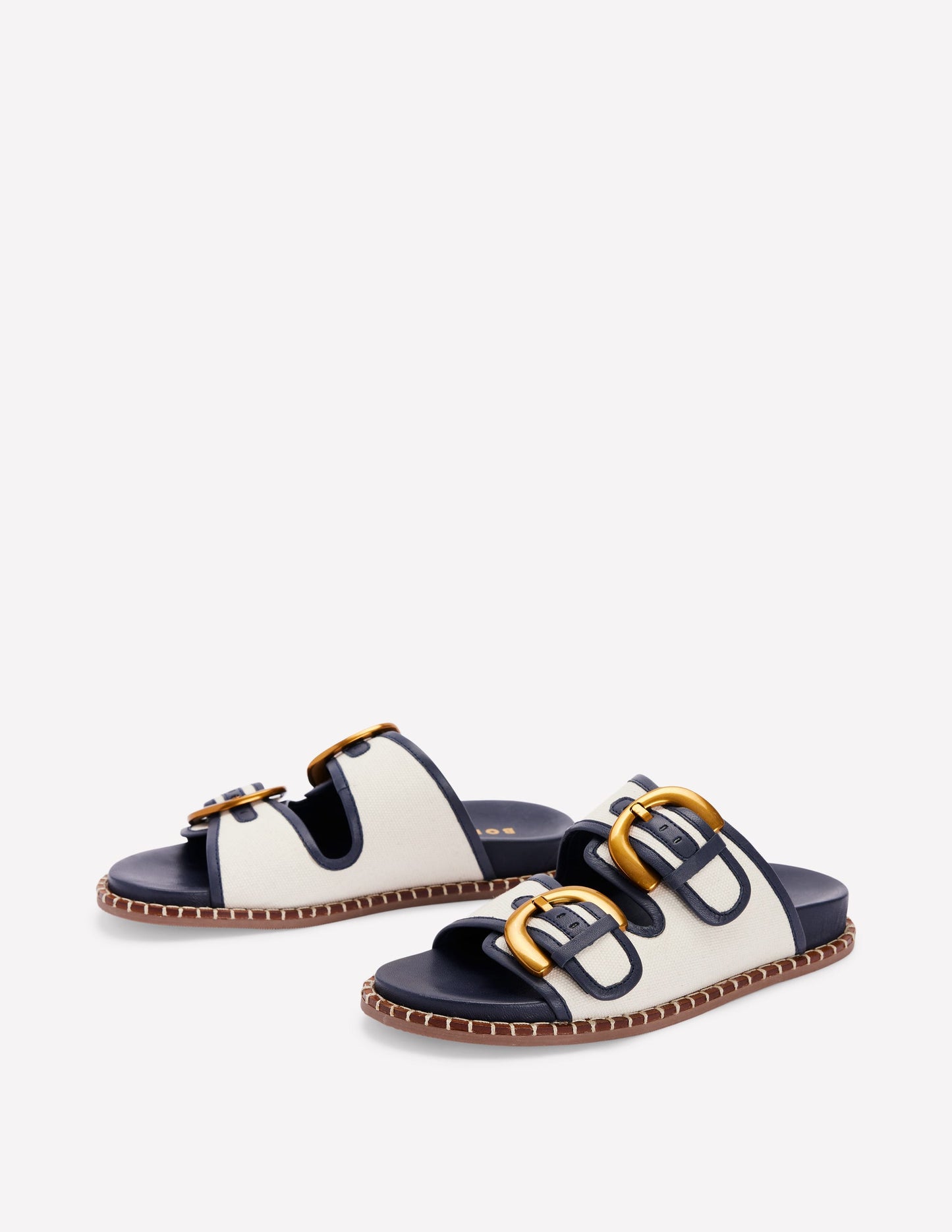 Alberta Sandalen mit Fußbett-Naturweiß und Navy