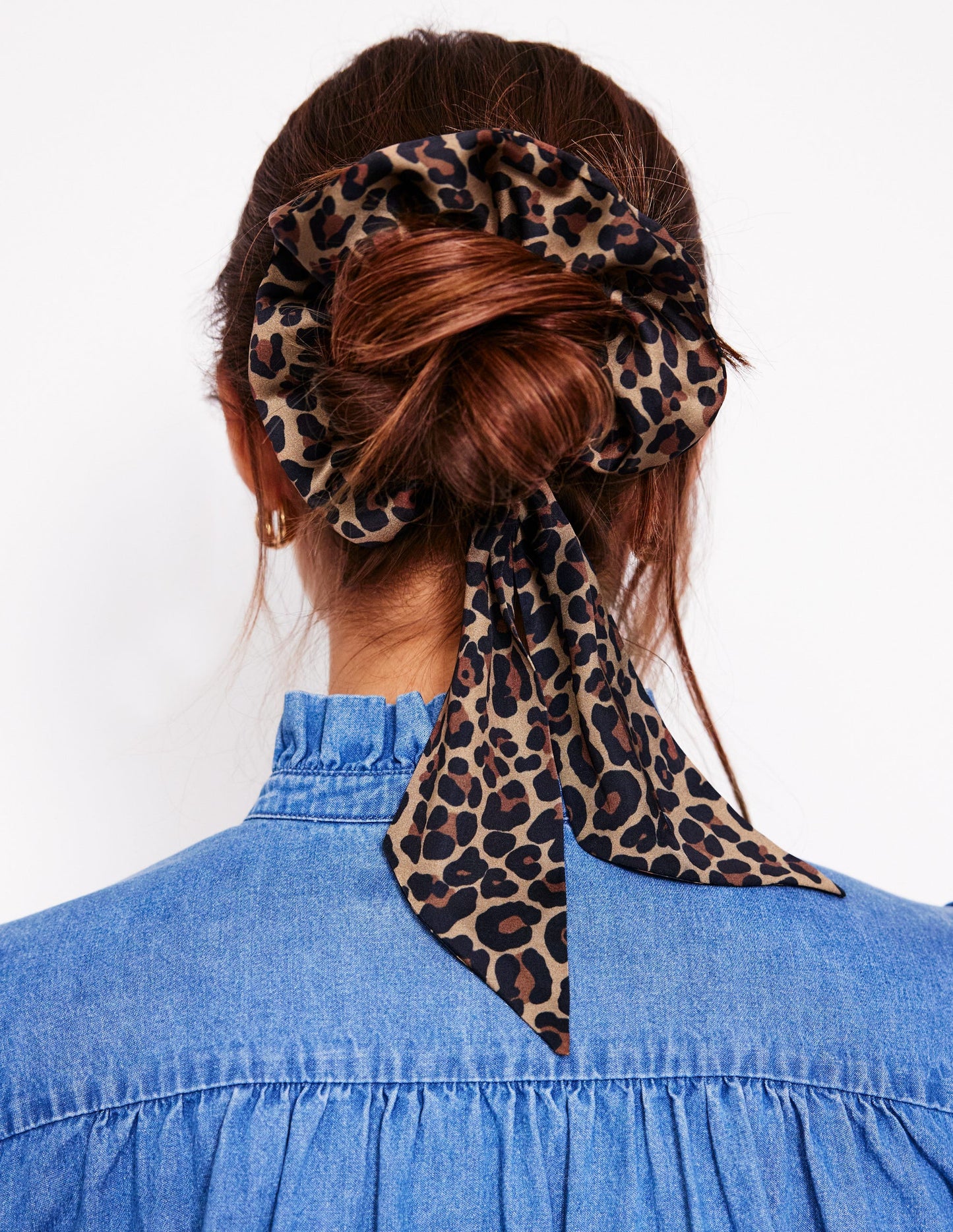 Scrunchie mit Schärpe-Mohair, Leopardenmuster