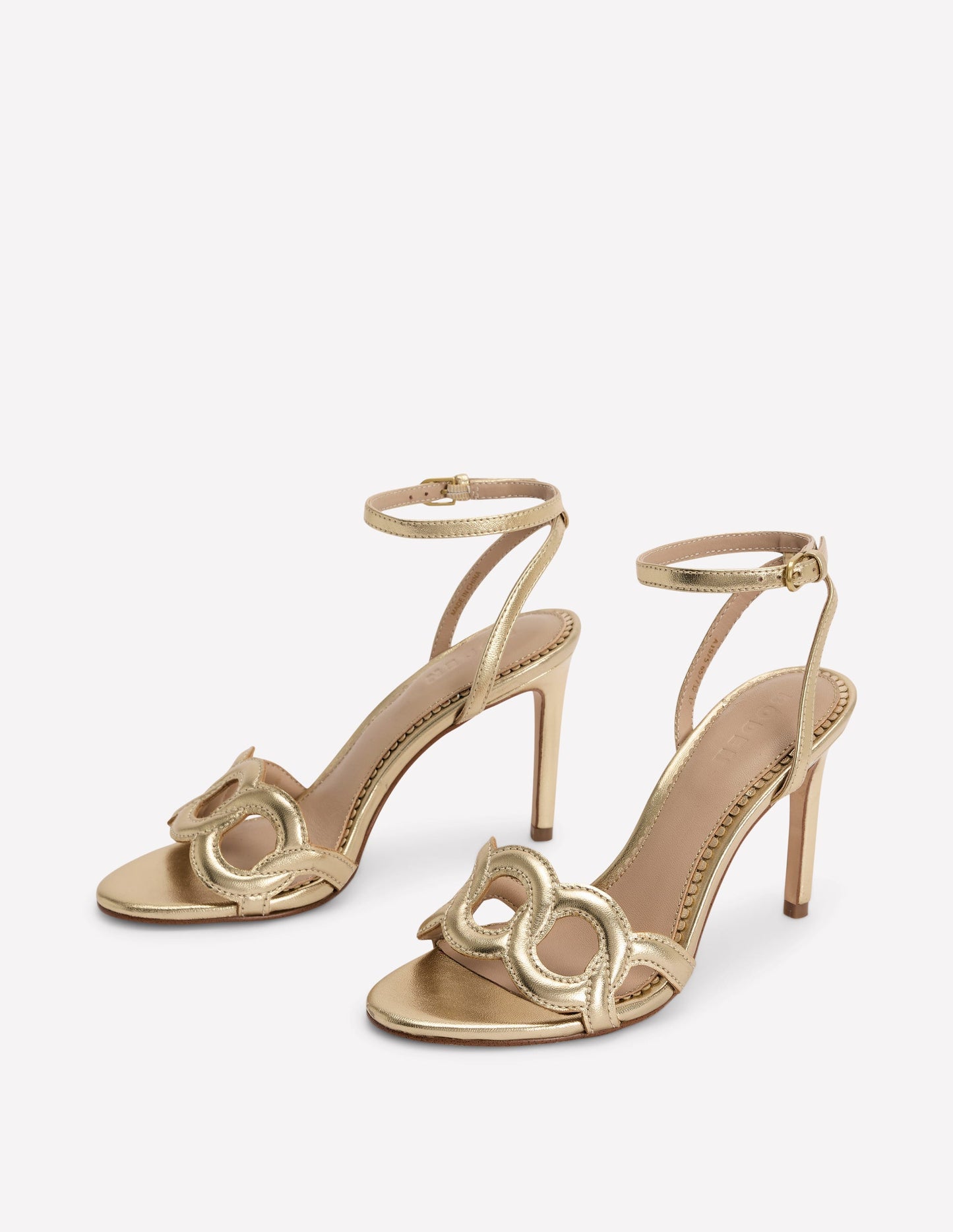 Circle Detail Heeled Sandal-Gold