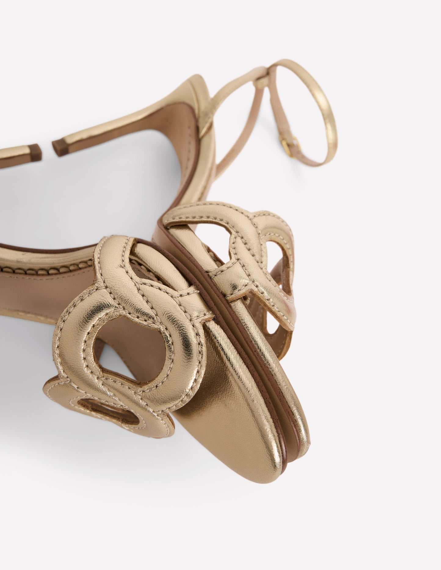 Circle Detail Heeled Sandal-Gold