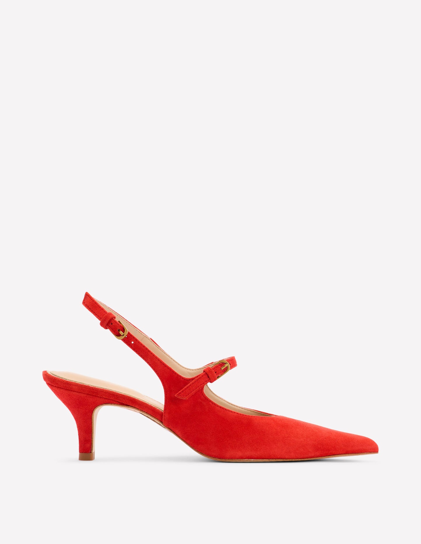 Mary Janes mit Slingback-Absatz-Briefkastenrot