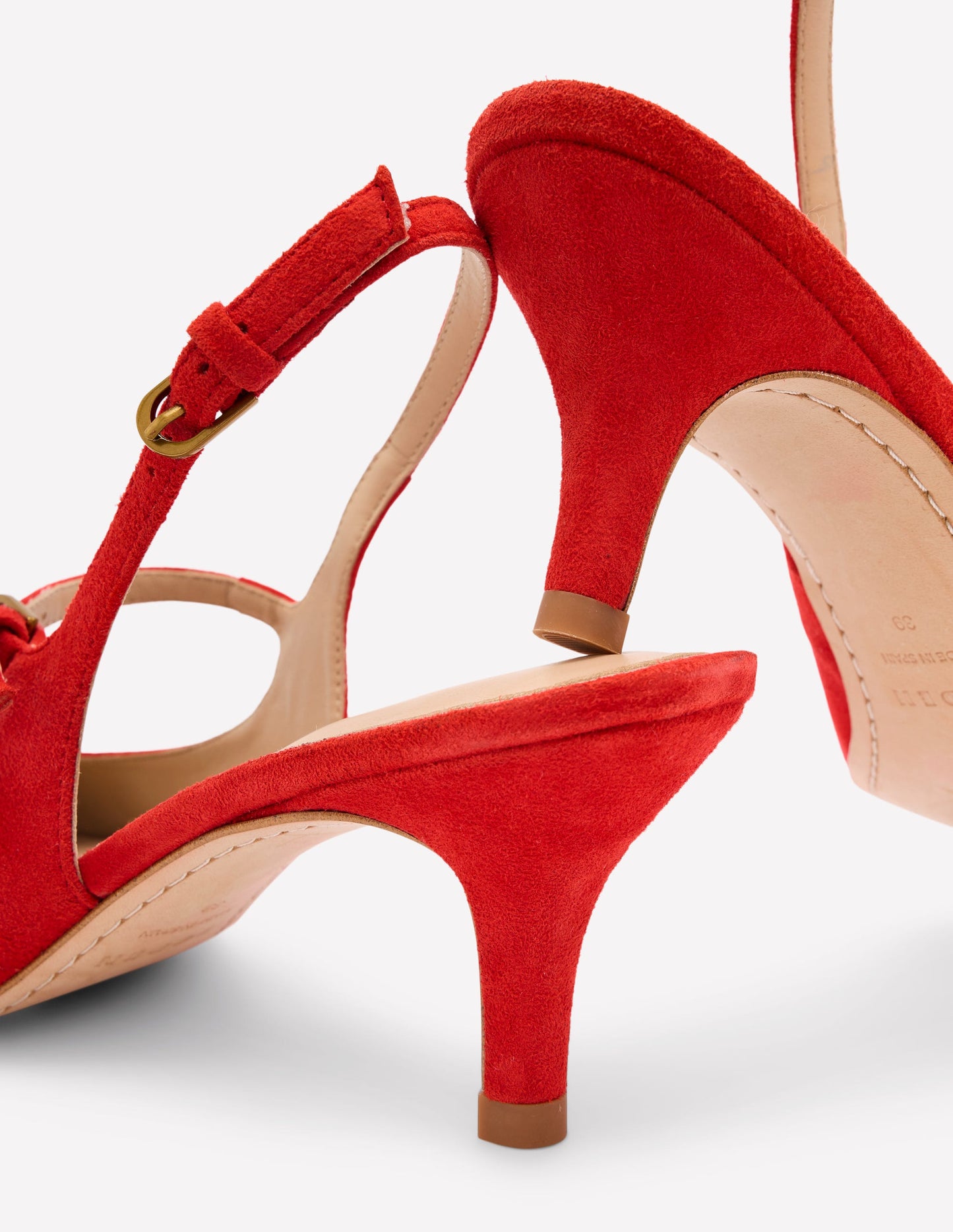 Mary Janes mit Slingback-Absatz-Briefkastenrot