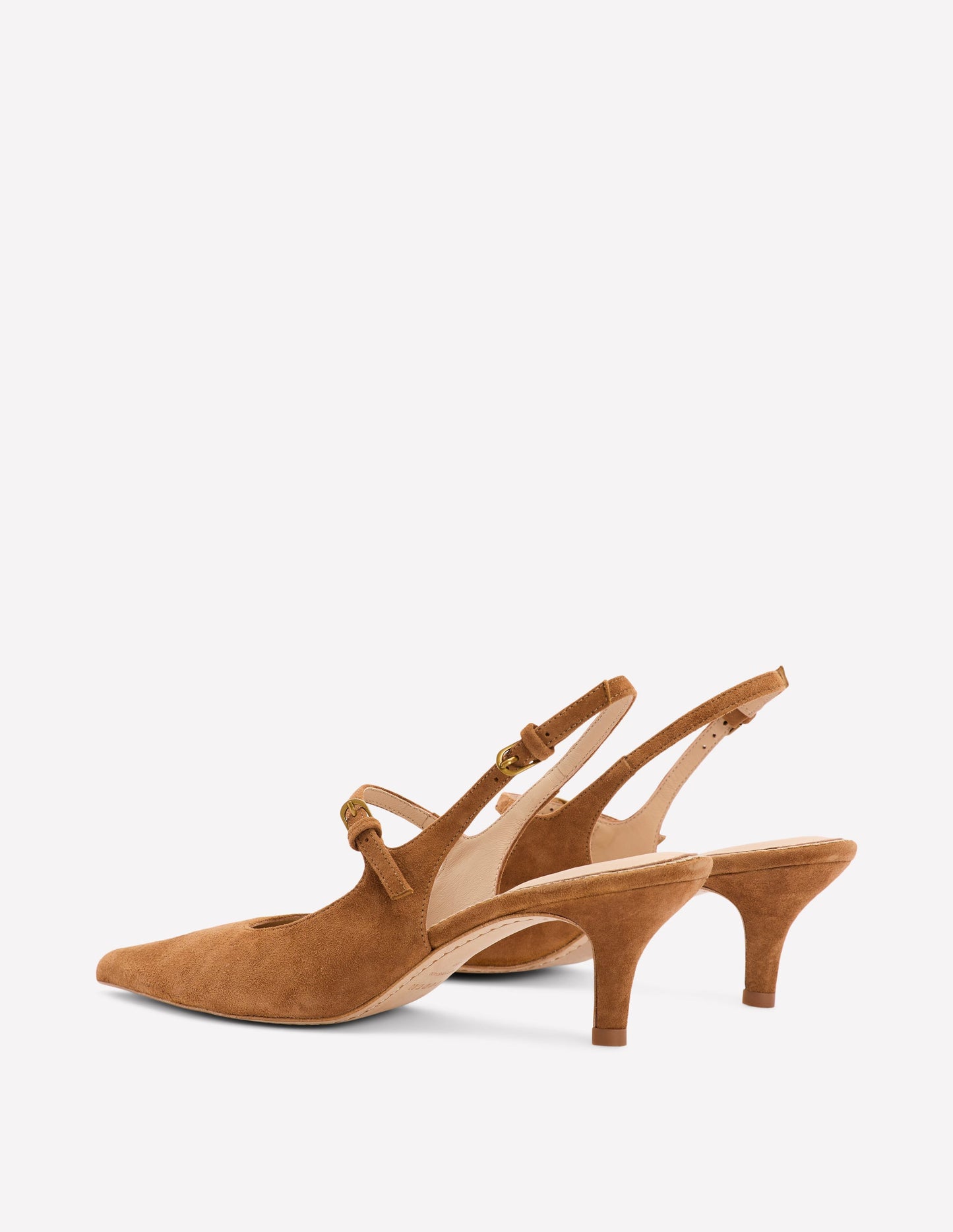 Mary Janes mit Slingback-Absatz-Hellbraun