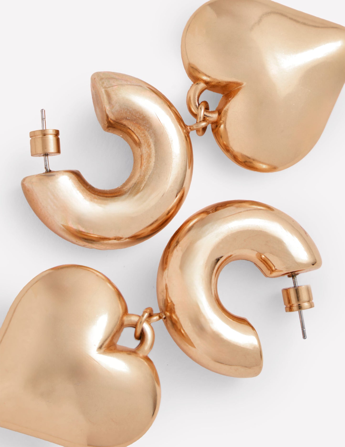 Breite Herz-Creolen-Gold