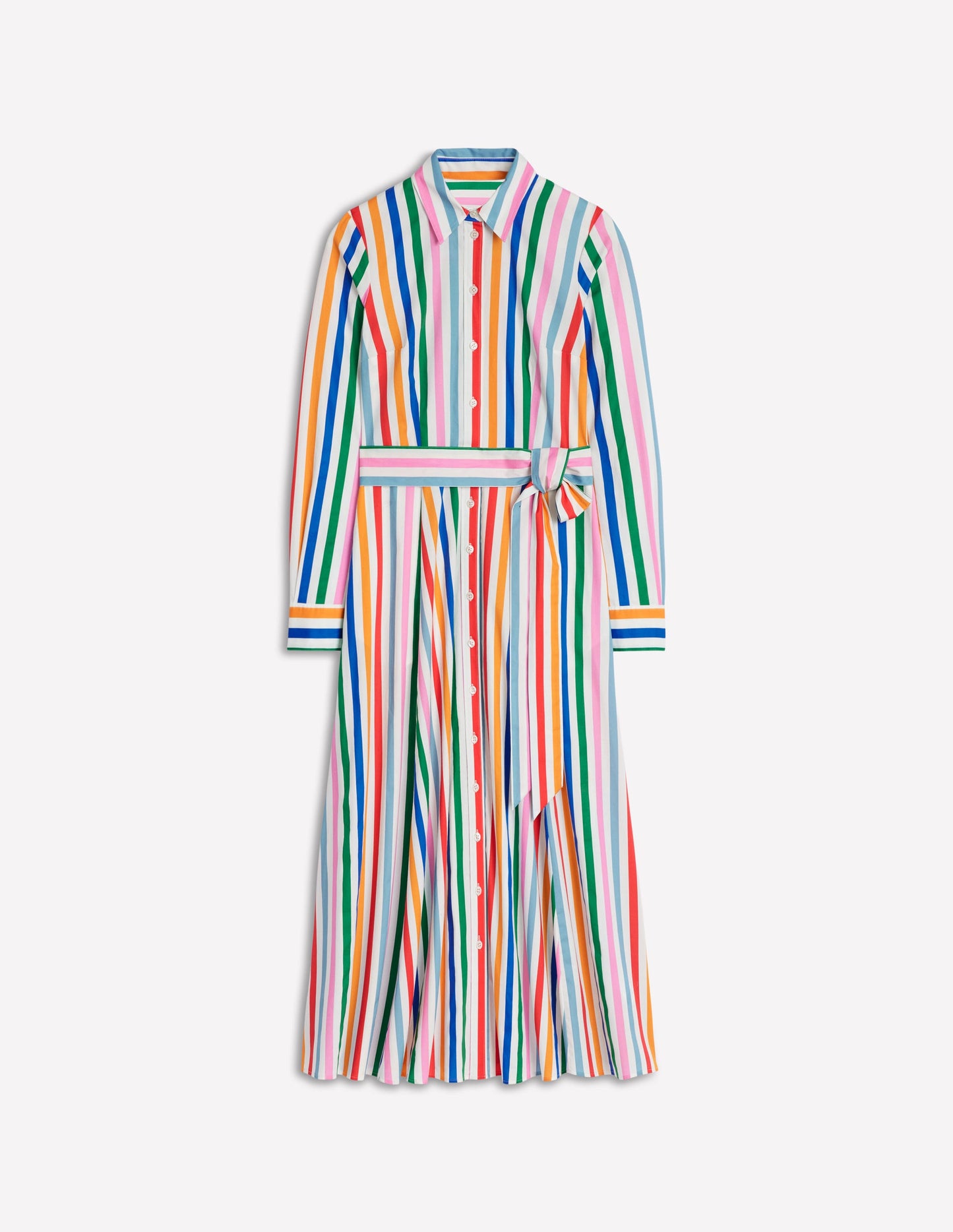Amy Midi-Hemdblusenkleid aus Baumwolle-Mauve, Erdbeerkuchen Regenbogen