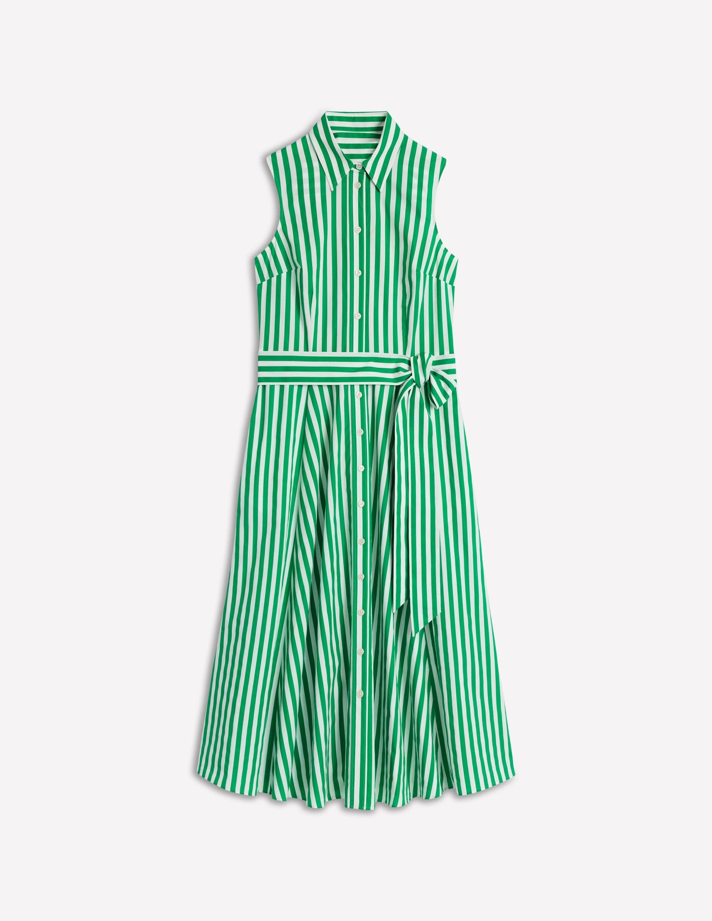 Robe-chemise Amy sans manches-Rayé émeraude profond