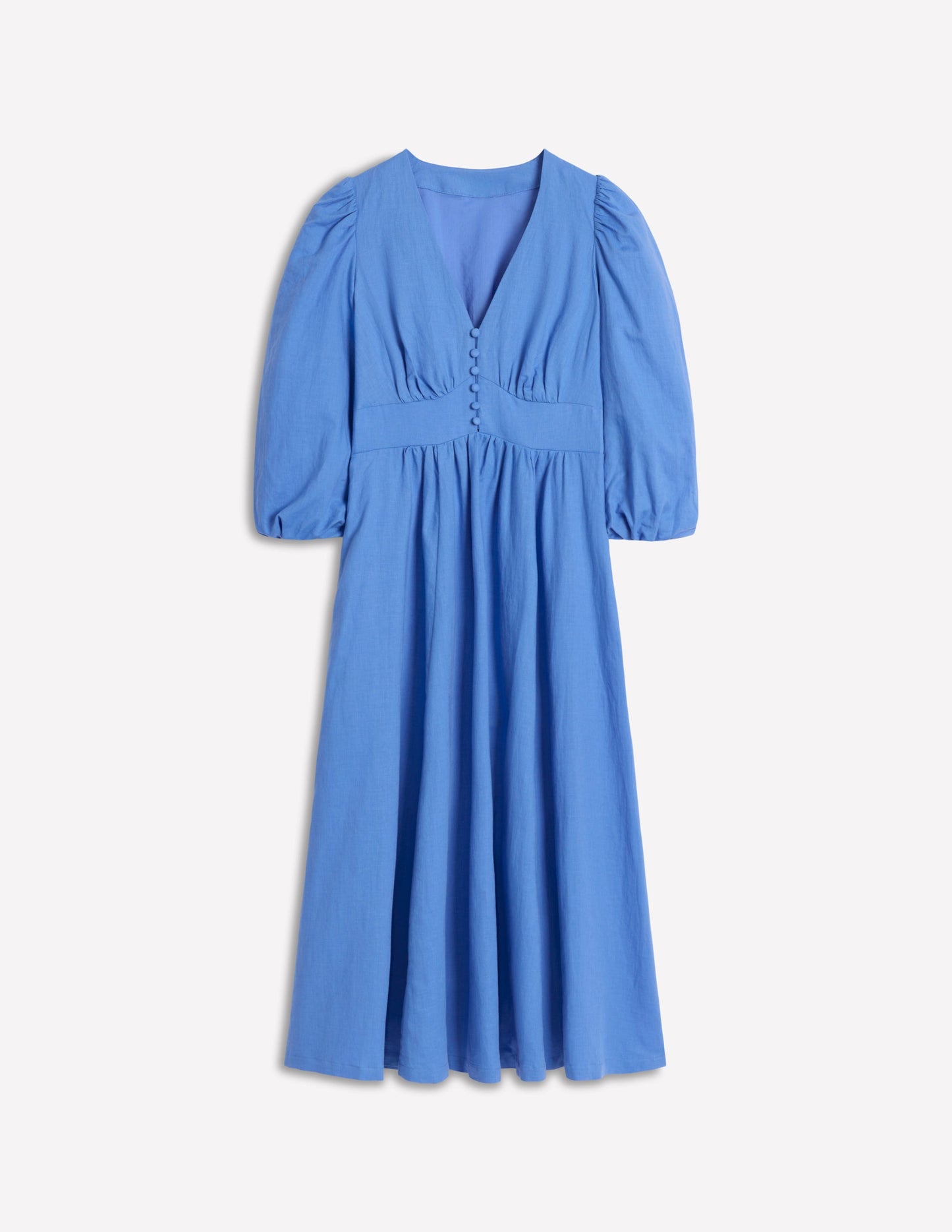 Robe longue Lola à manches blousantes-Bleu Océan