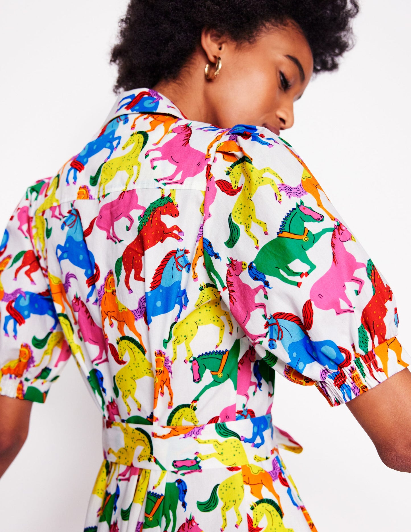 Robe-chemise longue Alexa-Multi, motif Pony Club