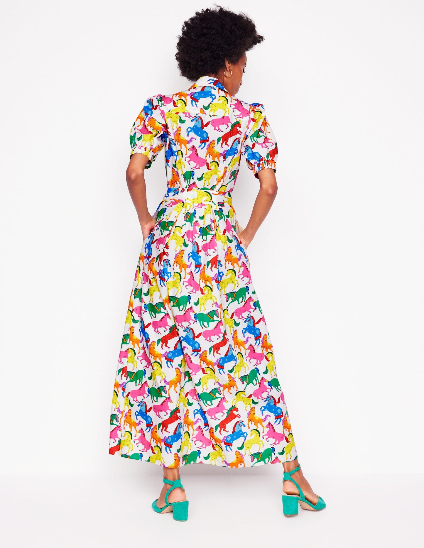 Robe-chemise longue Alexa-Multi, motif Pony Club