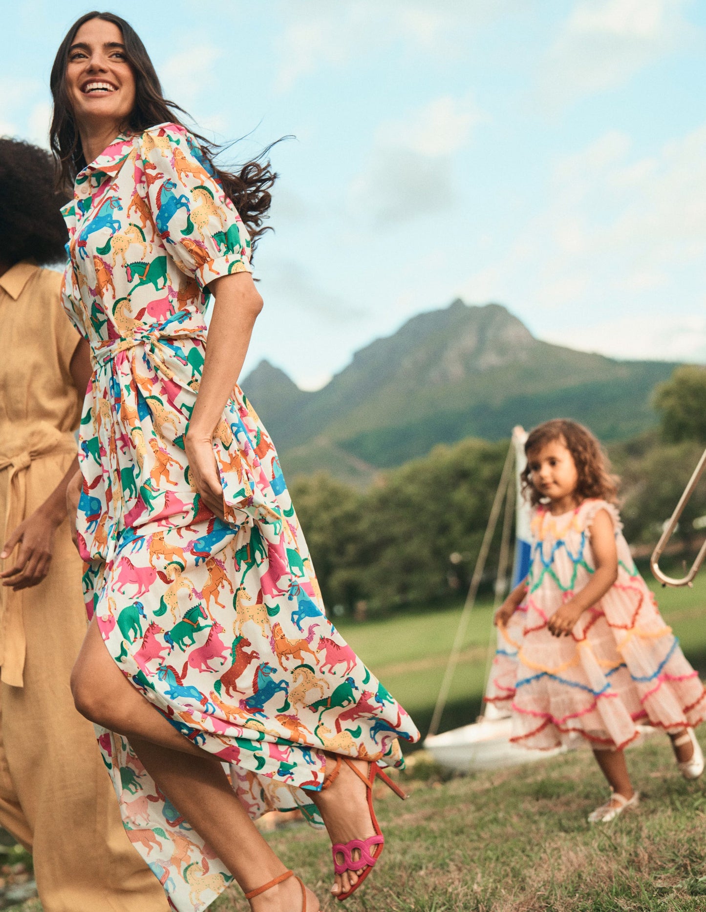 Robe-chemise longue Alexa-Multi, motif Pony Club