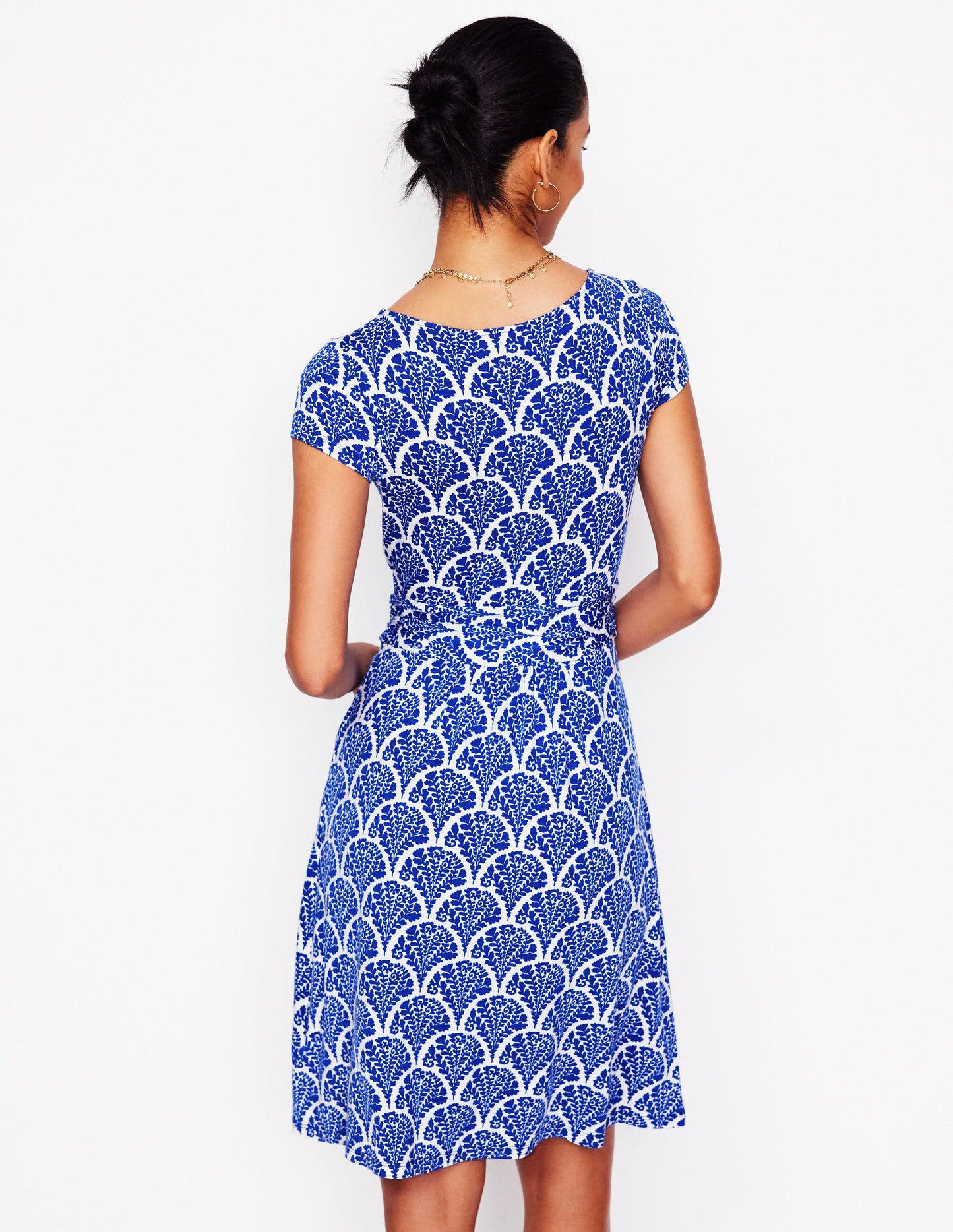 Amelie Jerseykleid-Leuchtendes Blau, Blühend