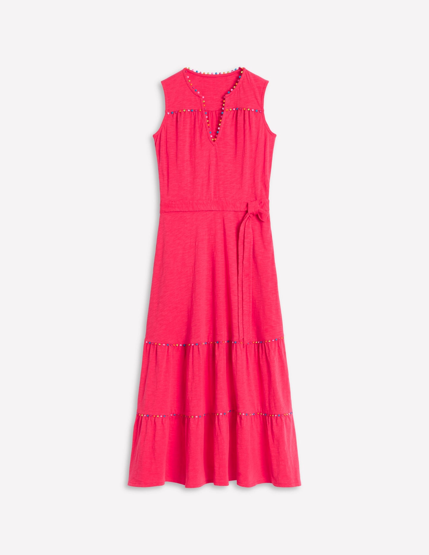 Robe Tara en jersey à volants-Rose camélia