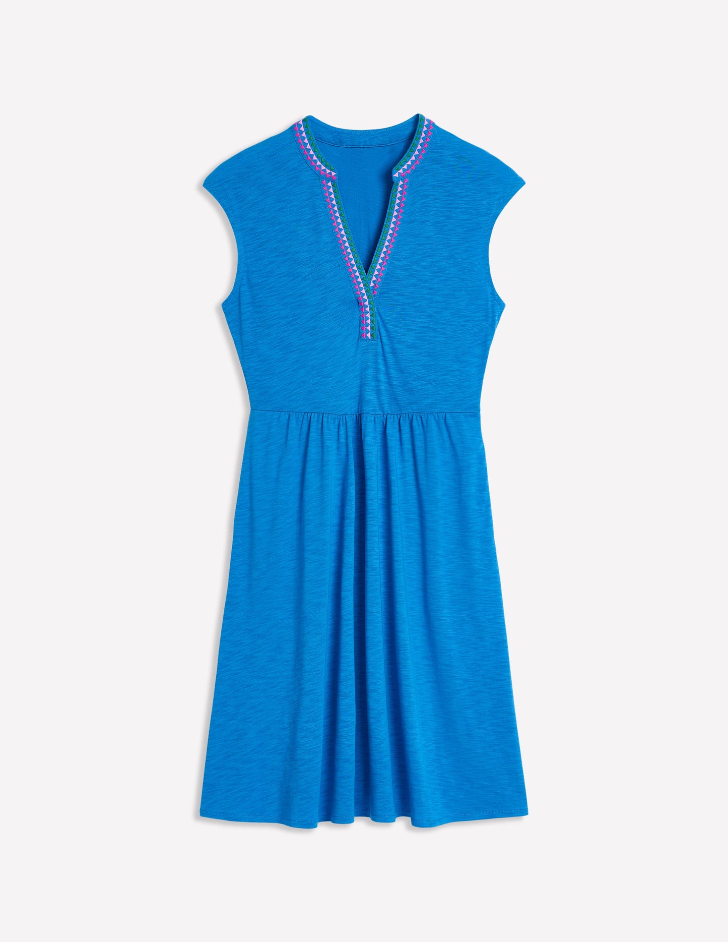 Robe courte Chloé brodée-Bleu Céruléen