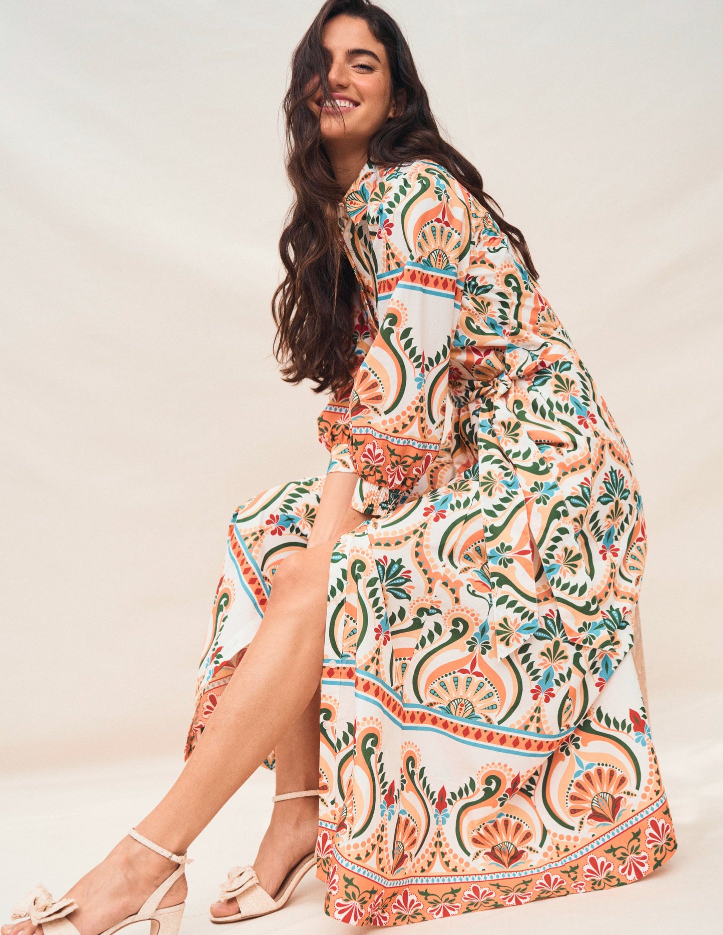 Robe-chemise Clara en coton-Multi, motif Ornamental Floral