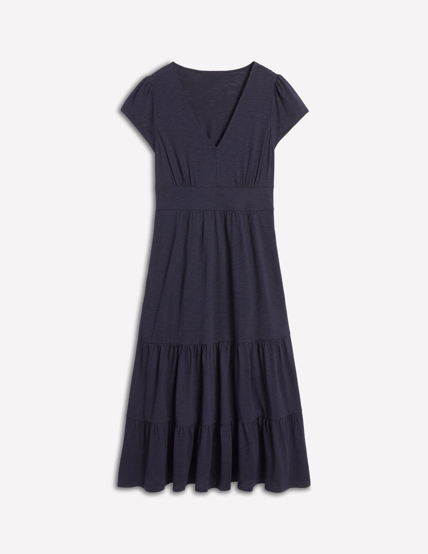 Eloise Tiered Jersey Dress-Navy