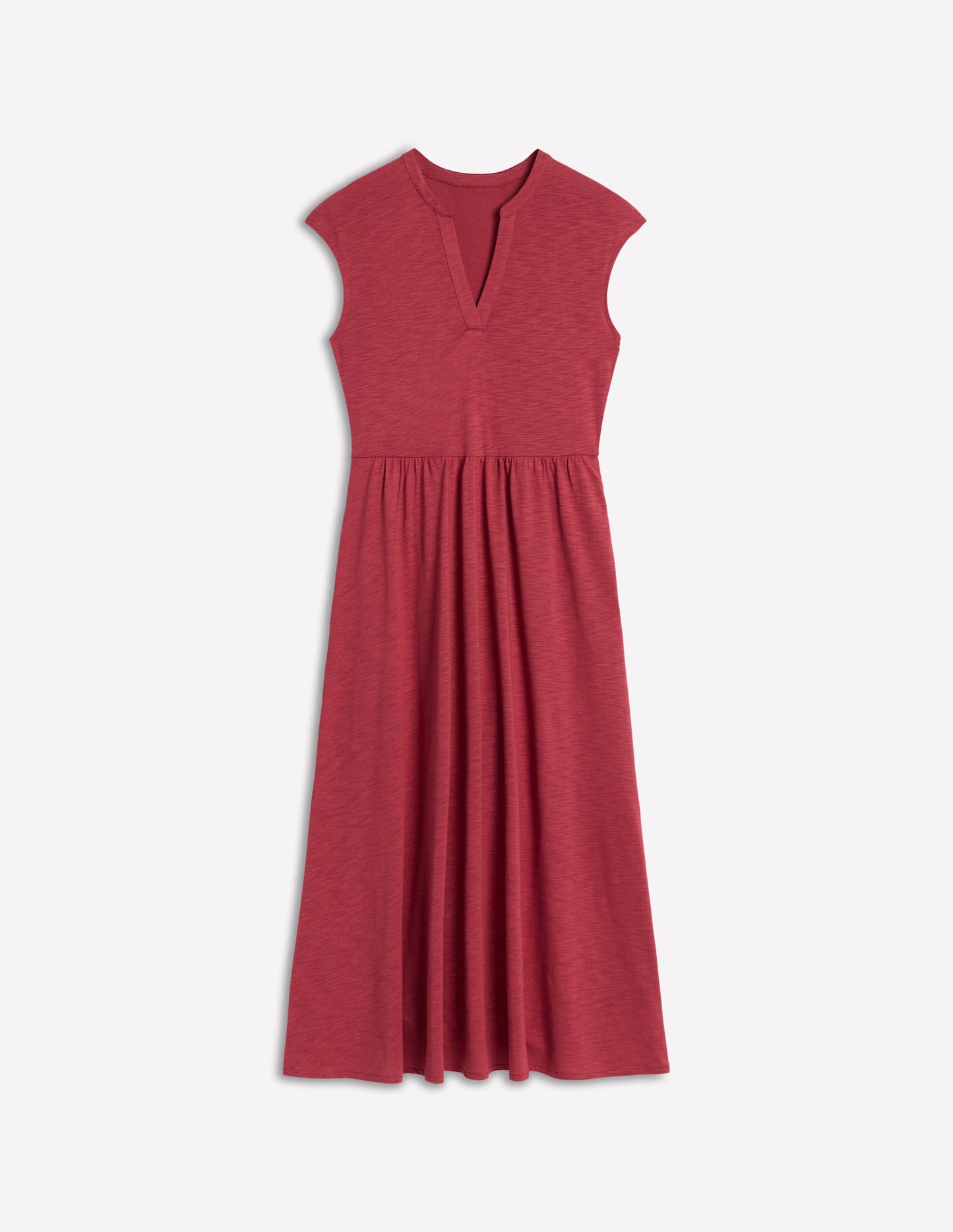 Robe midi Chloe en jersey-Rouge terre cuite