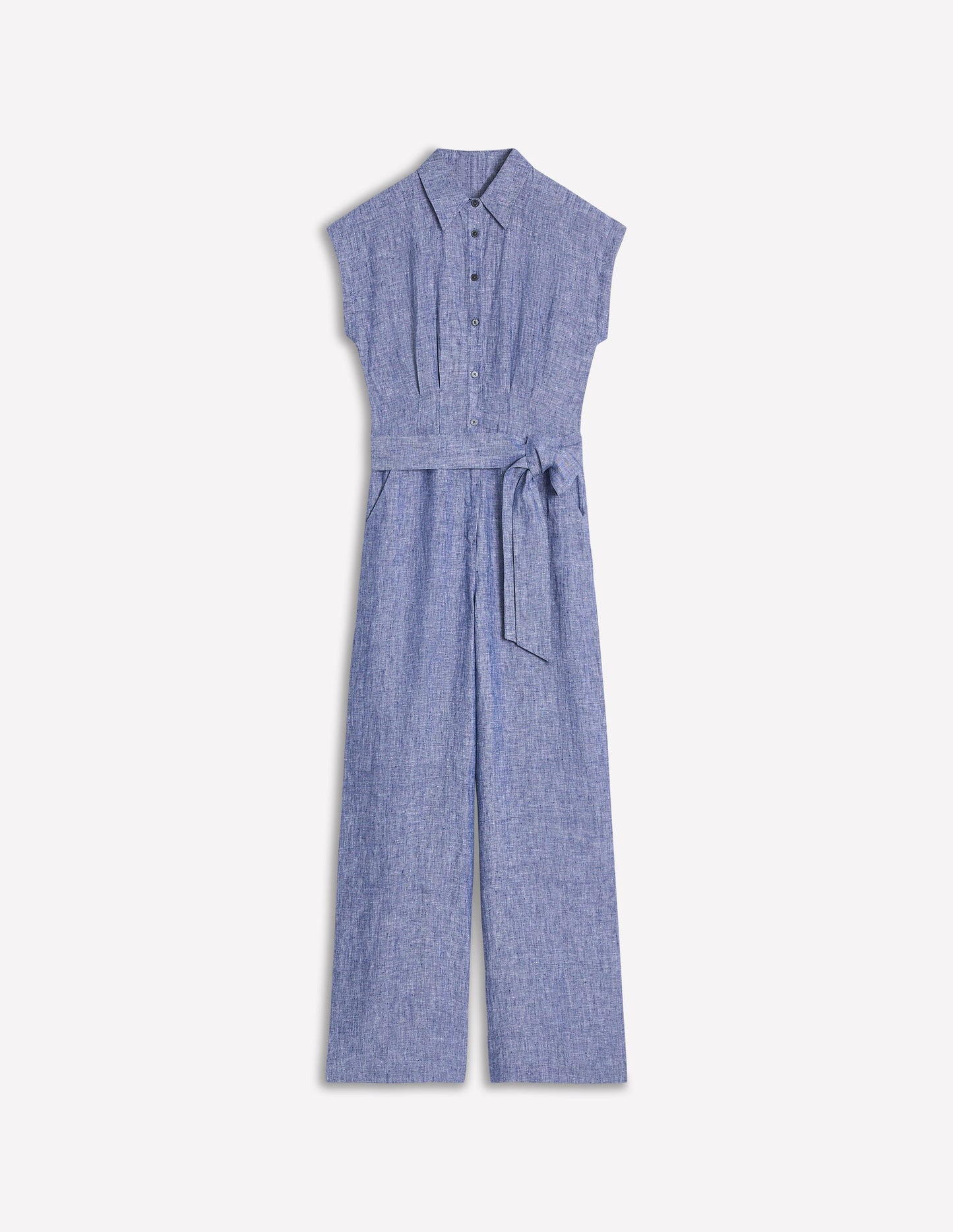 Colette Jumpsuit aus Leinen-Authentisches Blau, Faux-Uni